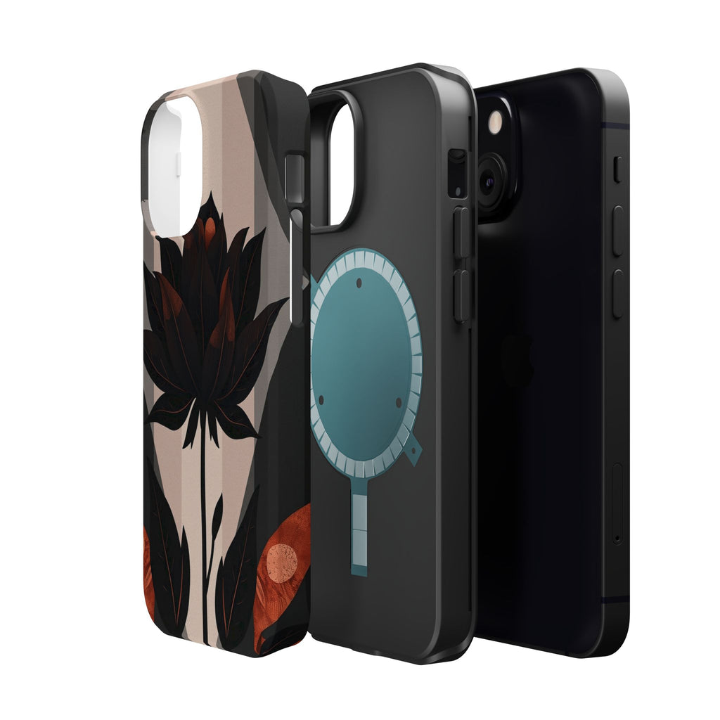 iPhone Charcoal And Copper Floral Silhouette Slim iPhone Everyday · iPhone Case