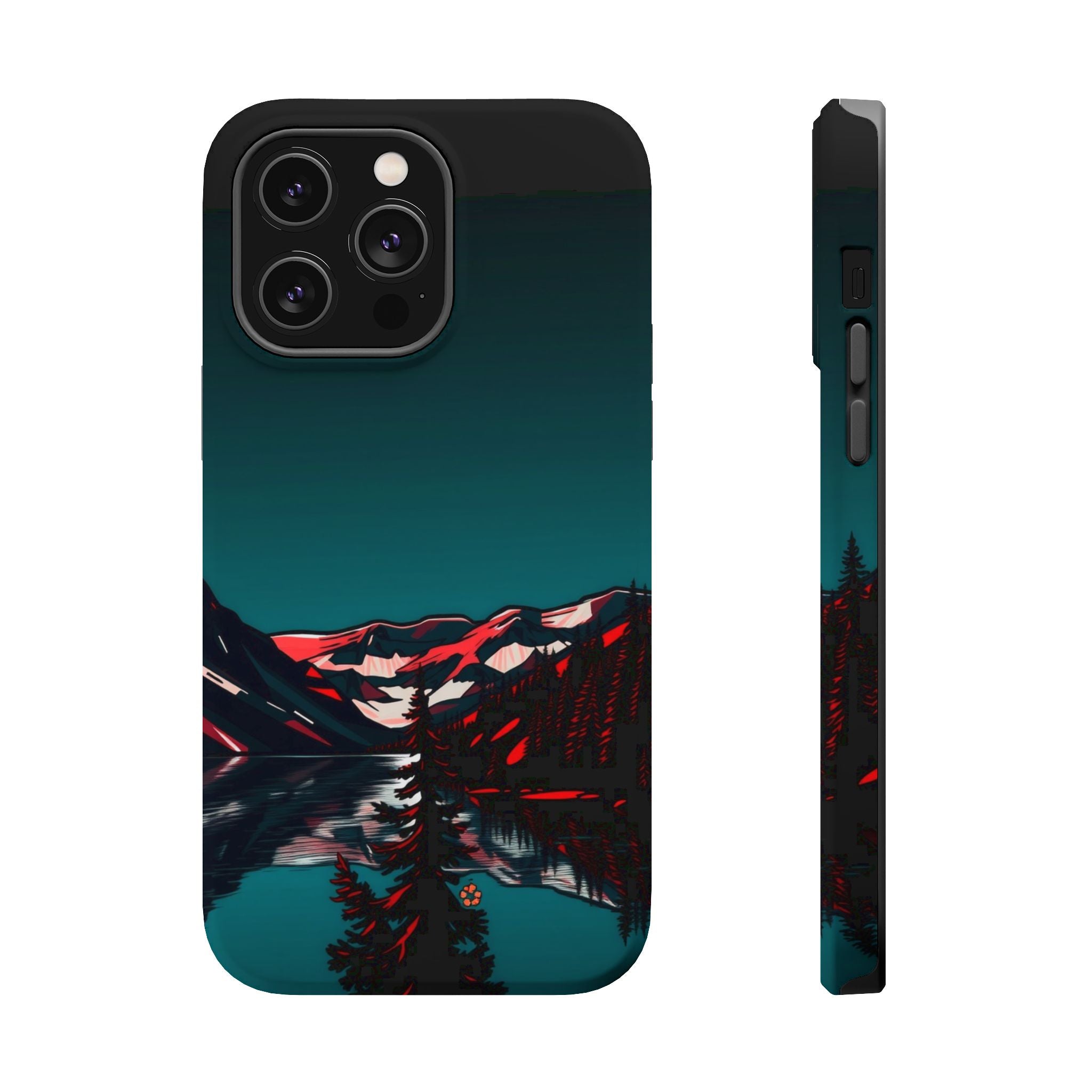 iPhone Black And Crimson Glacier Lake Slim Everyday Designer Case · iPhone Case