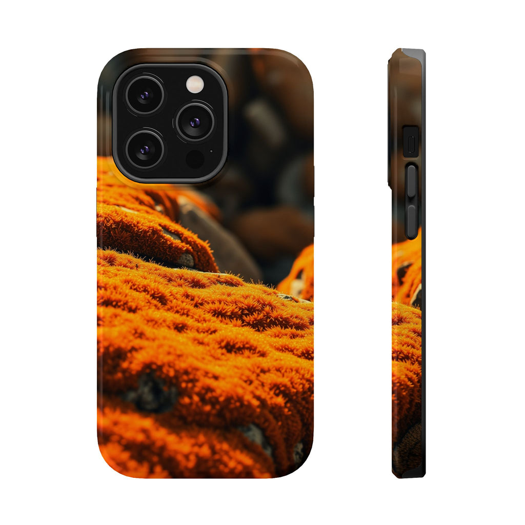 iPhone Burnt Orange And Sand Moss Covered Rocks Soft iPhone Finish · iPhone Case
