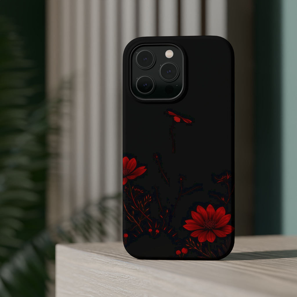 iPhone Black And Crimson Desert Flower Slim Everyday Designer Case · iPhone Case