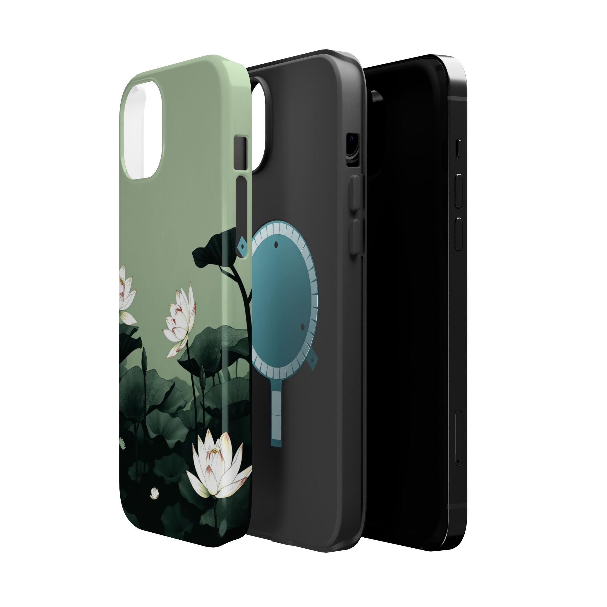 iPhone Sage And Ivory Lotus Pond Bold Modern Everyday Snap Case · iPhone Case