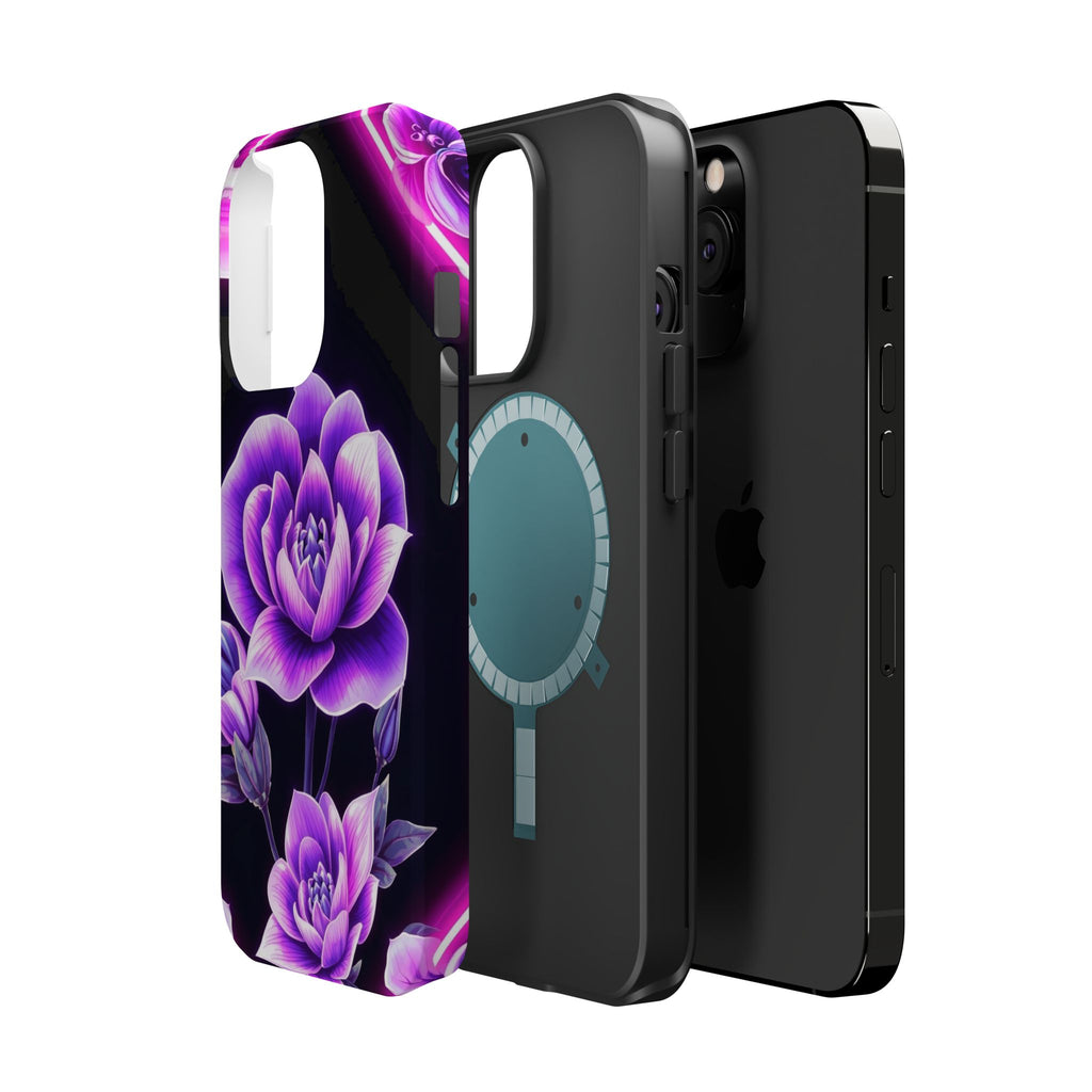 iPhone Floral Ombre Neon Cyberpunk Bold Modern Everyday Snap Case · iPhone Case