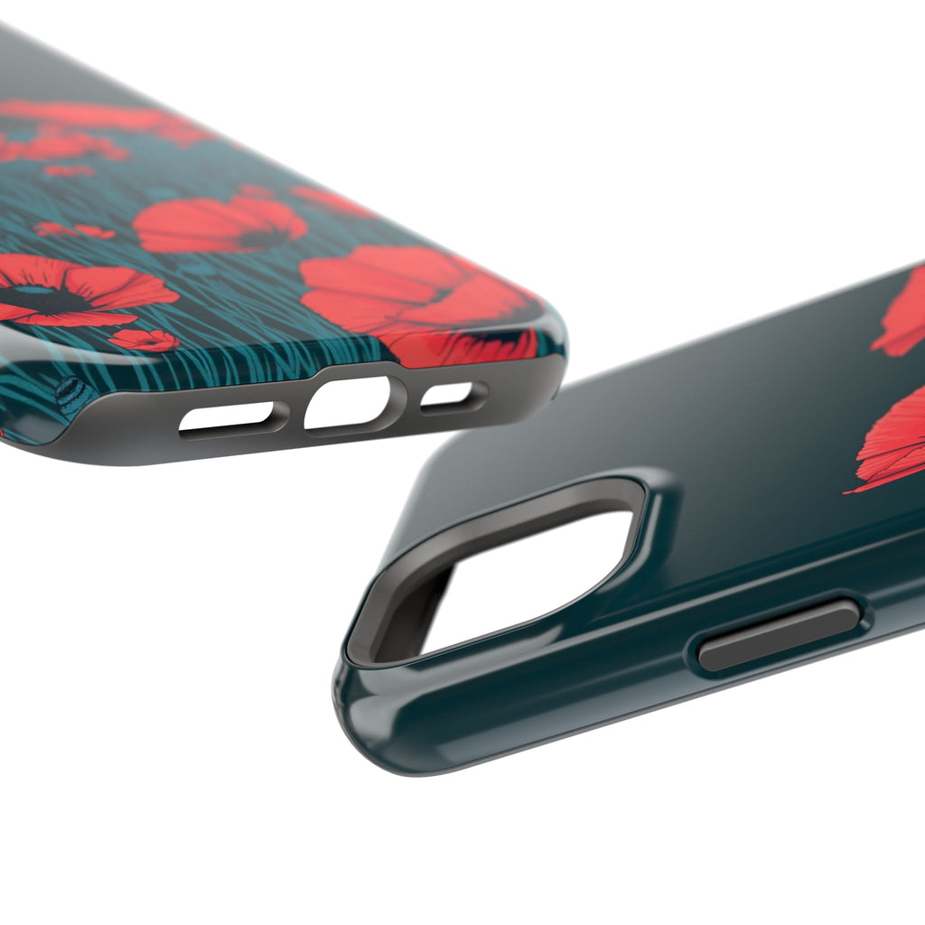 iPhone Poppy Field Dark Gothic Ink Clean Minimal Snap Cas Slim Snap Case · iPhon