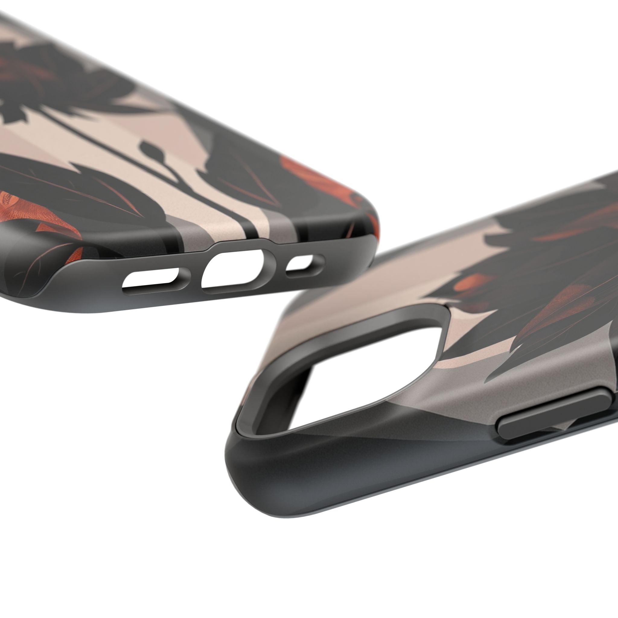 iPhone Charcoal And Copper Floral Silhouette Slim iPhone Everyday · iPhone Case