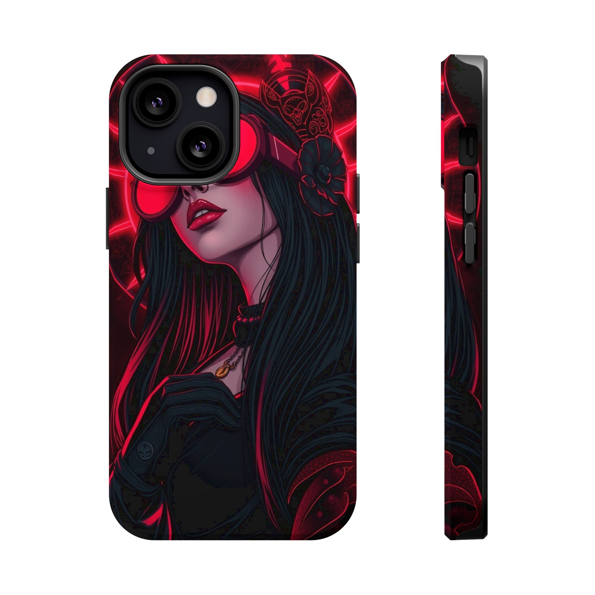 iPhone Black And Crimson Art Nouveau Female Slim Everyday Designer Case · iPhone