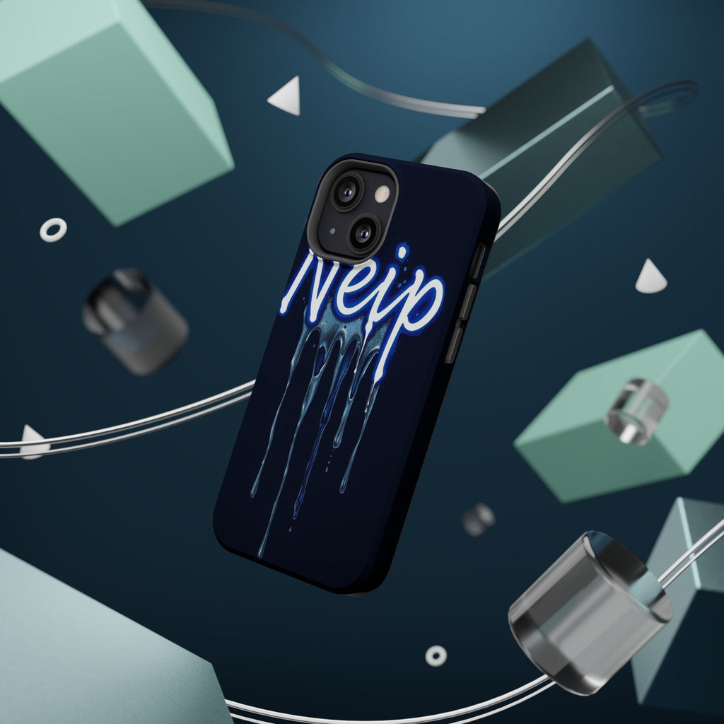 iPhone Midnight Blue And Silver Neon Drip Slim iPhone Everyday Designer · iPhone