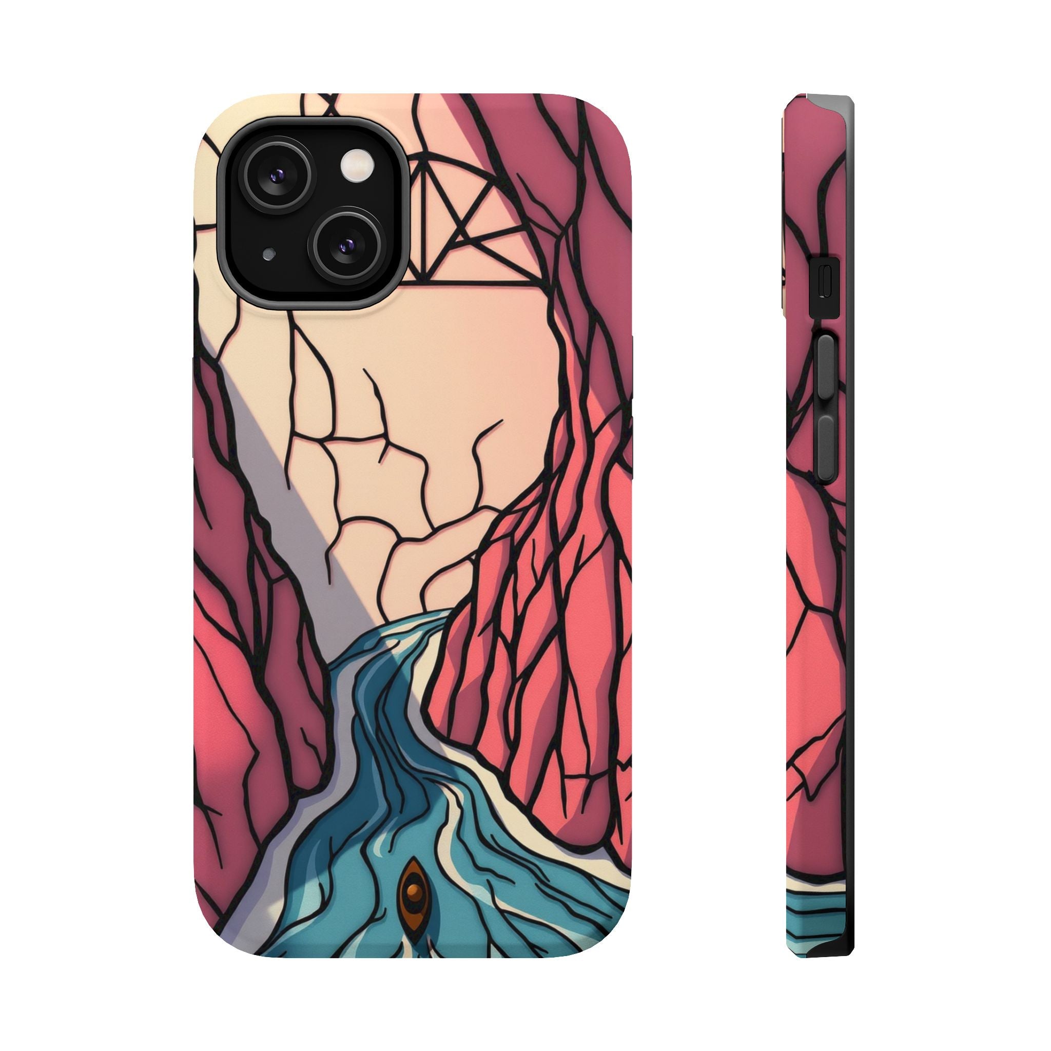 iPhone Rose Pink And Cream River Delta Aerial Slim iPhone Everyday · iPhone Case