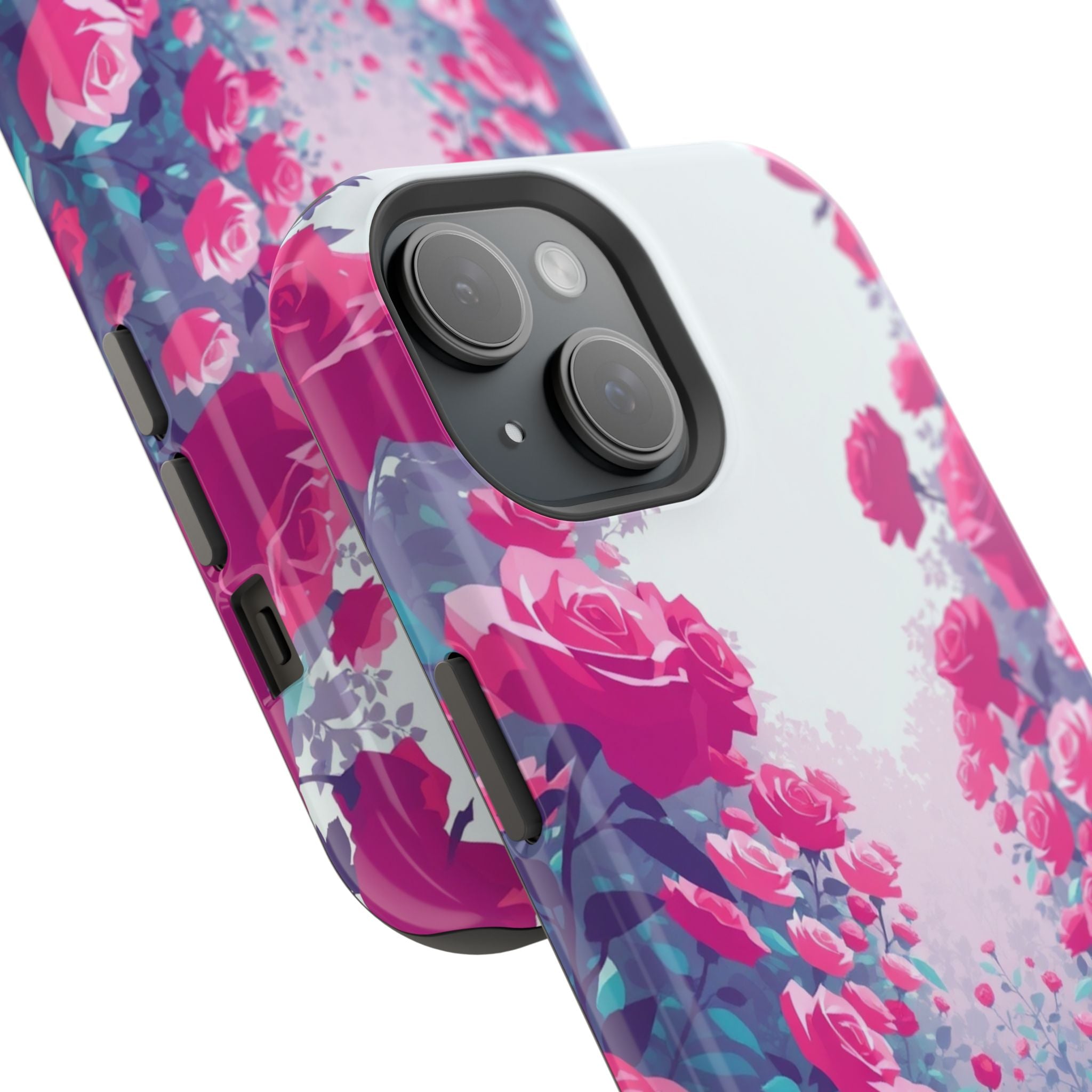 iPhone Cyan And Magenta Rose Garden Slim Everyday Designer Case · iPhone Case