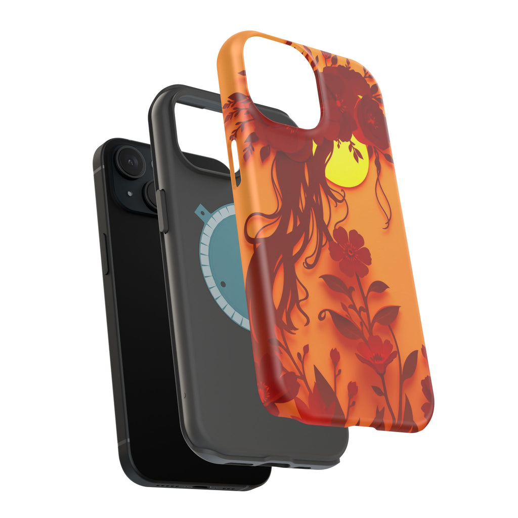 iPhone Sunset Amber And Peach Floral Crown Slim iPhone Everyday · iPhone Case