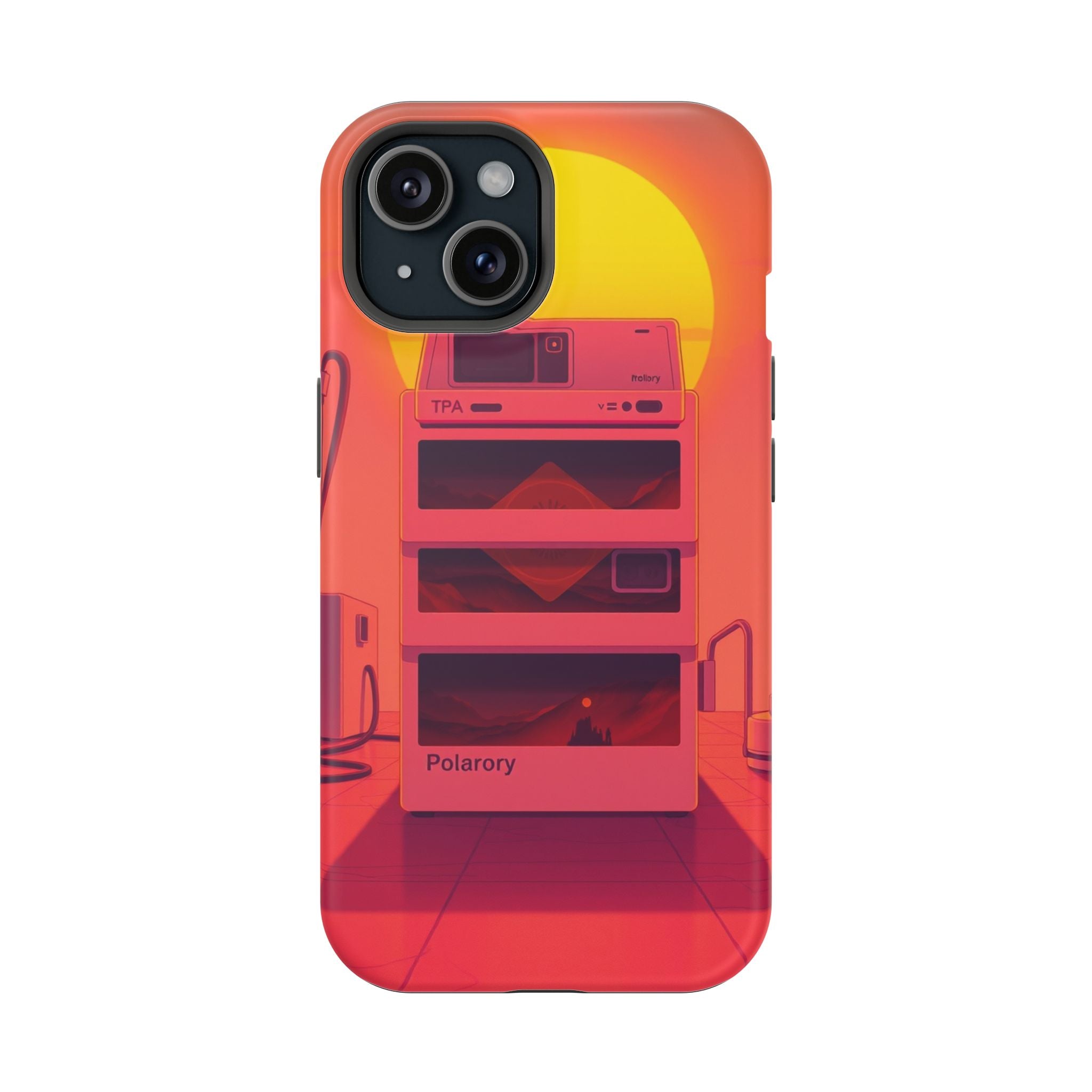 iPhone Polaroid Stack Memory Neon Cyberpunk Slim Everyday Designer Case · iPhone