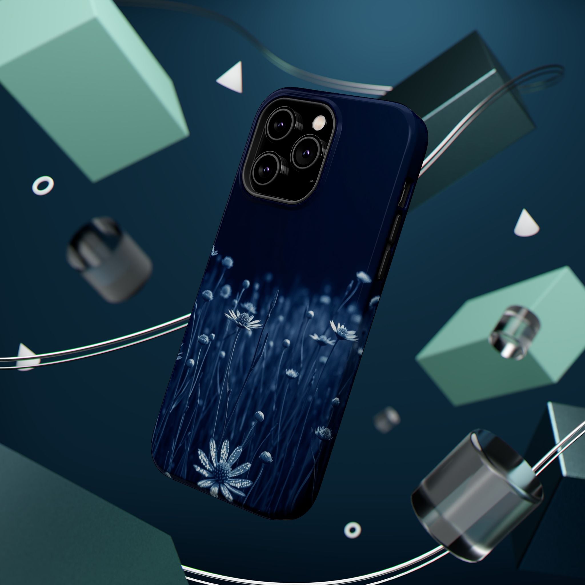 iPhone Midnight Blue And Silver Wildflower Field Clean iPhone Minimal · iPhone C