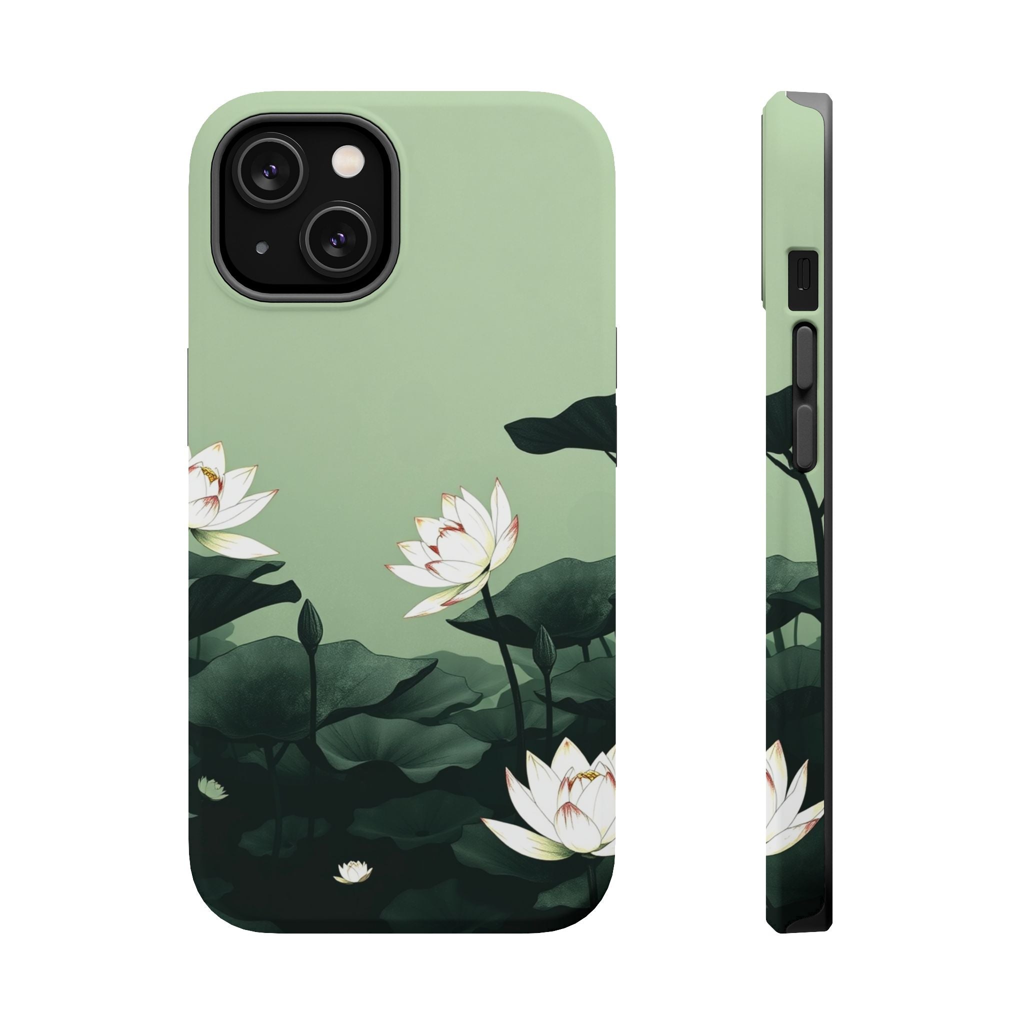 iPhone Sage And Ivory Lotus Pond Bold Modern Everyday Snap Case · iPhone Case