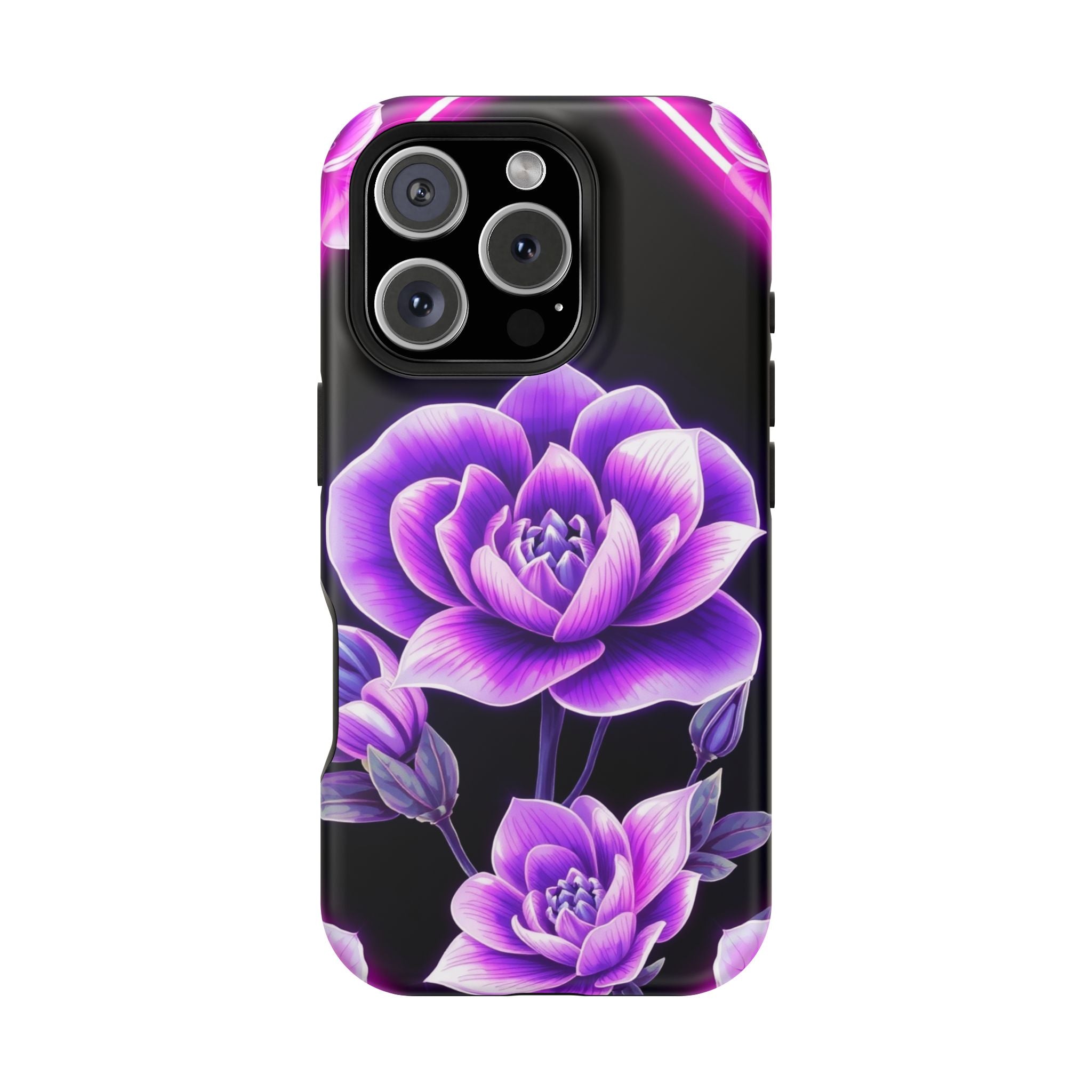 iPhone Floral Ombre Neon Cyberpunk Bold Modern Everyday Snap Case · iPhone Case