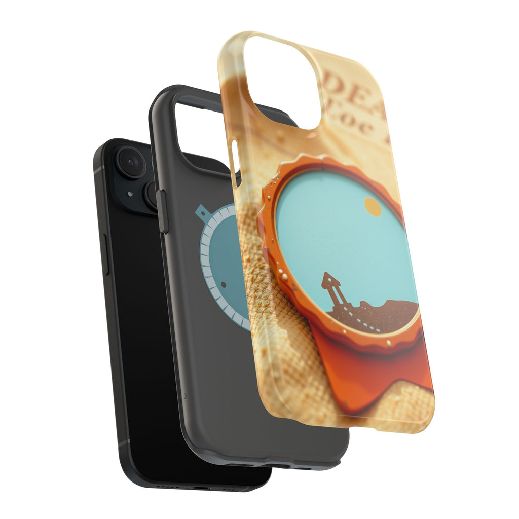 iPhone Burnt Orange And Sand Retro Travel Badge Soft Finish Everyday Case · iPho