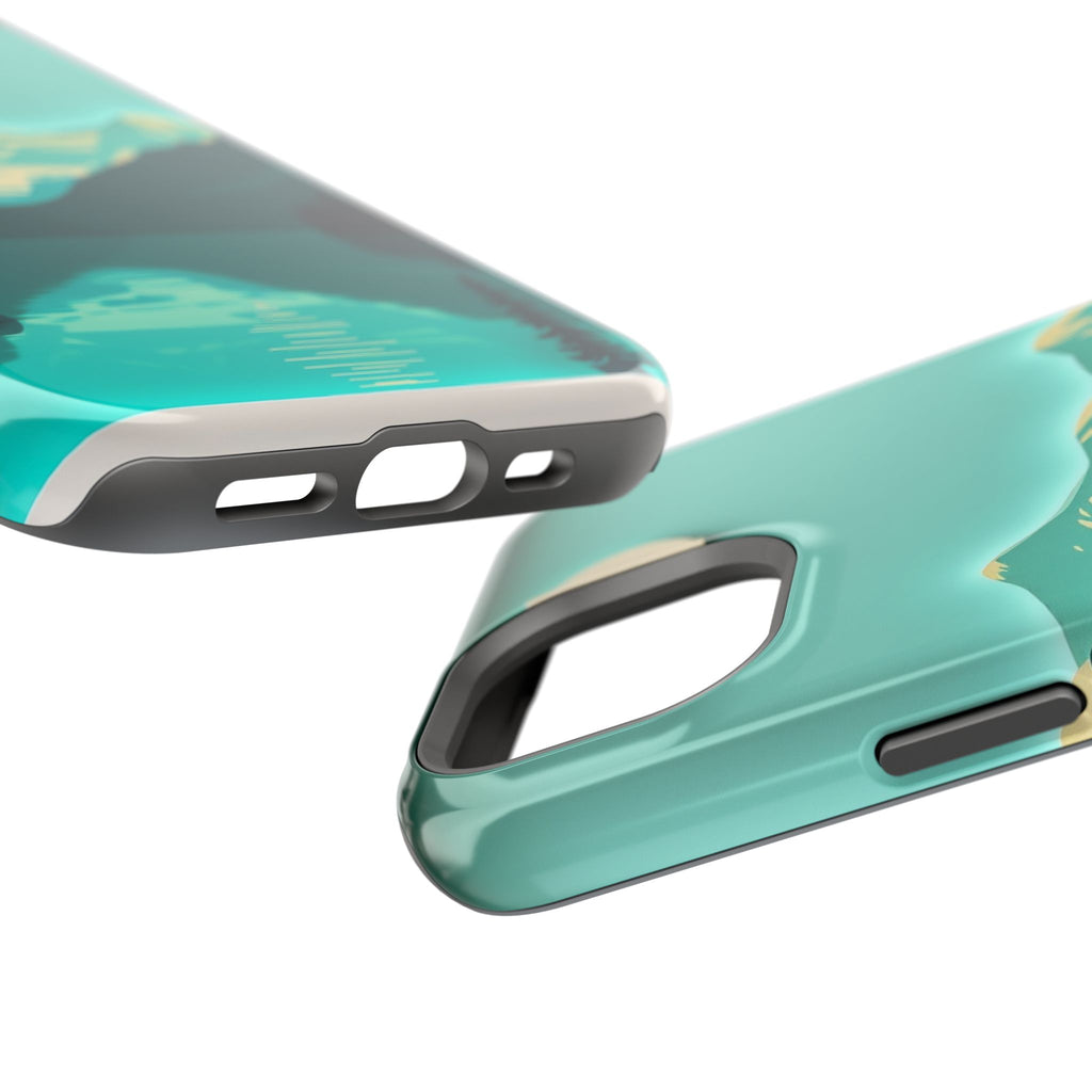 iPhone Glacier Lake Paper Cut Art Bold Modern Everyday Snap Case · iPhone Case