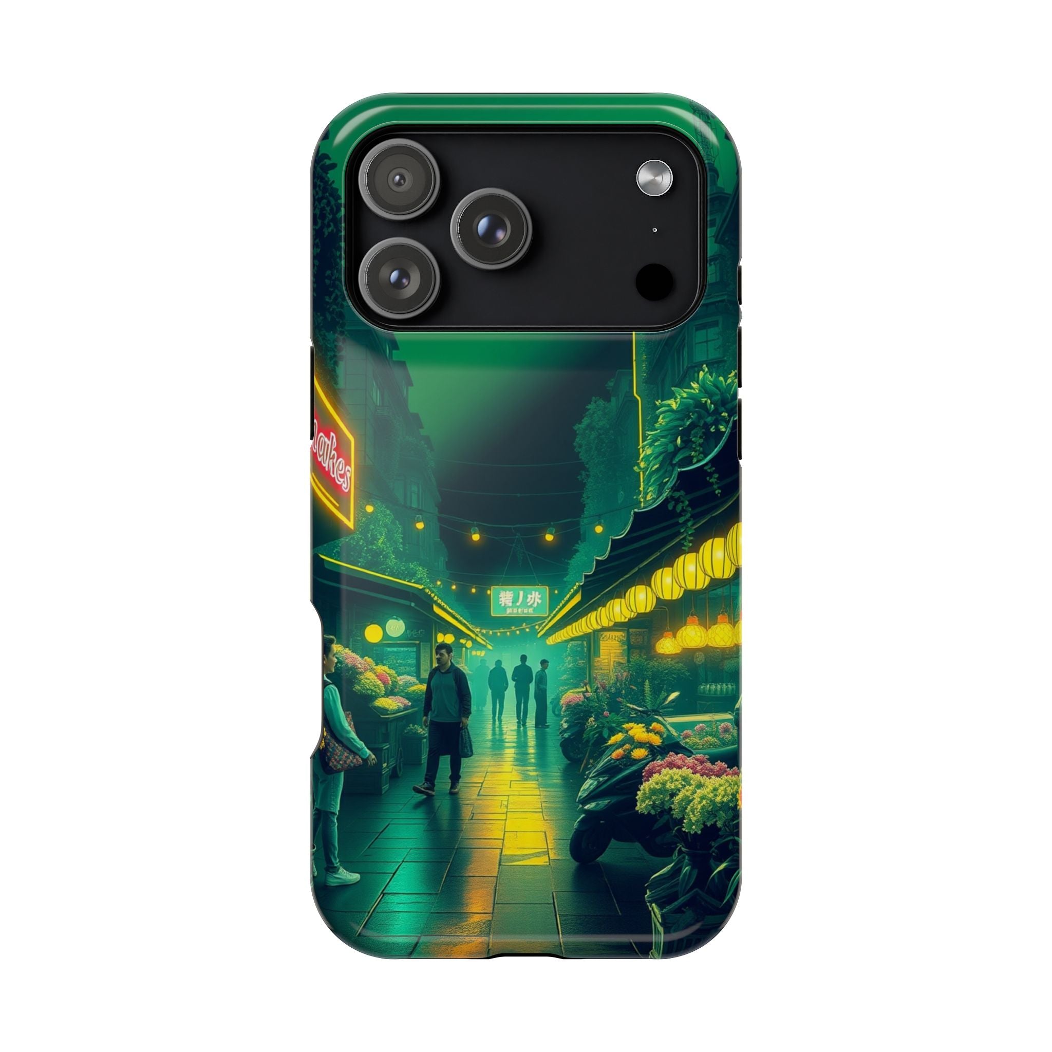 iPhone Flower Market Neon Cyberpunk Slim Everyday Designer Case · iPhone Case