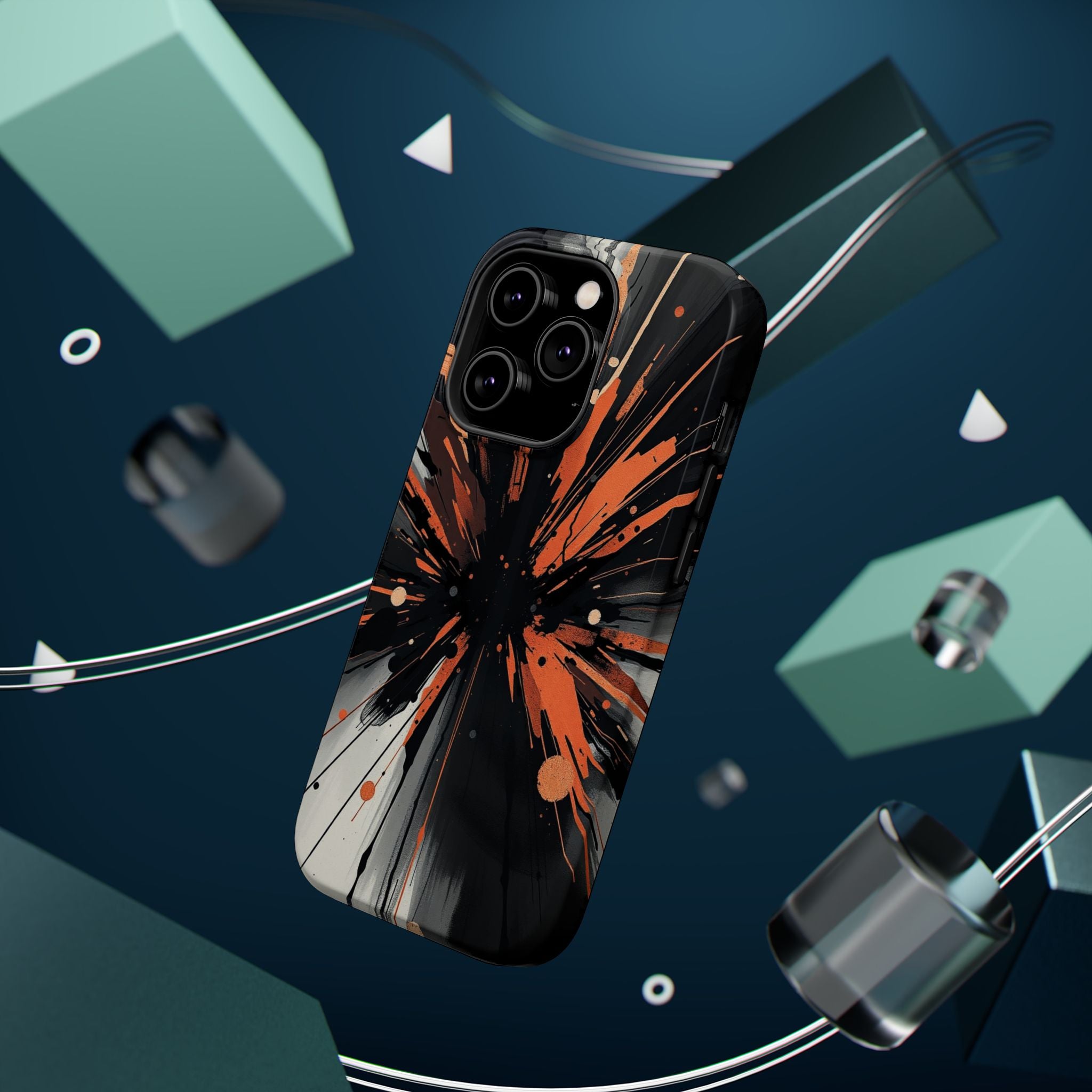 iPhone Charcoal And Copper Abstract Expressionist iPhone Burst Slim · iPhone Cas