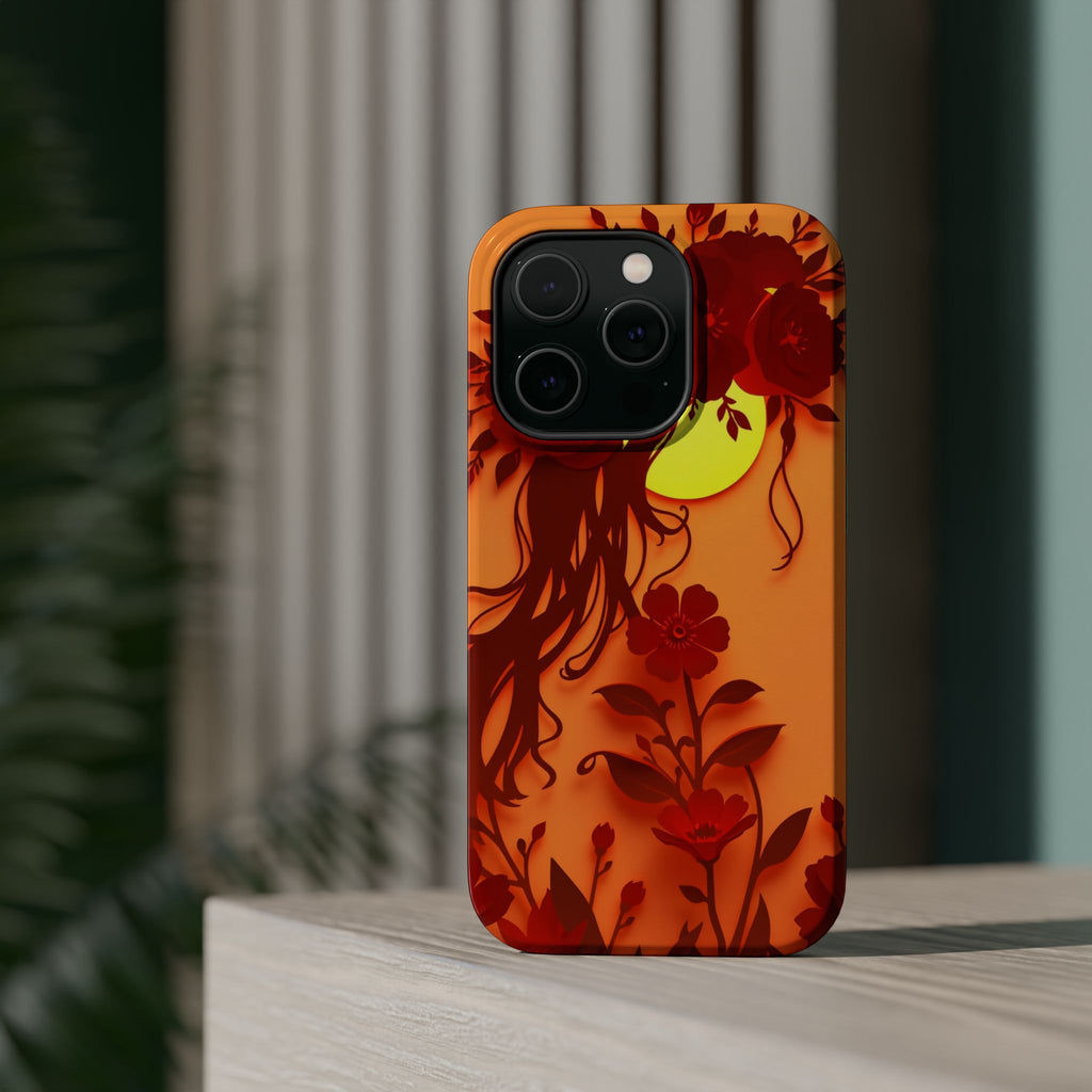 iPhone Sunset Amber And Peach Floral Crown Slim iPhone Everyday · iPhone Case