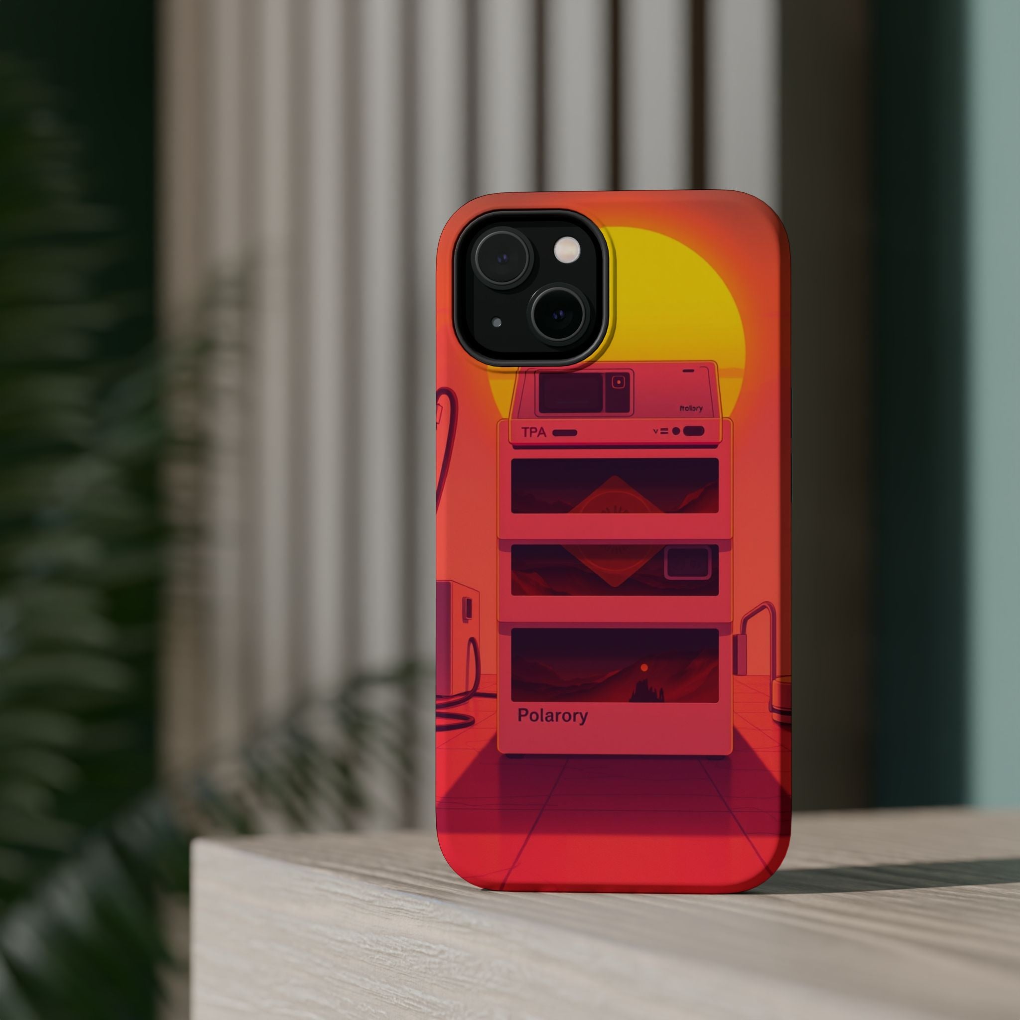 iPhone Polaroid Stack Memory Neon Cyberpunk Slim Everyday Designer Case · iPhone