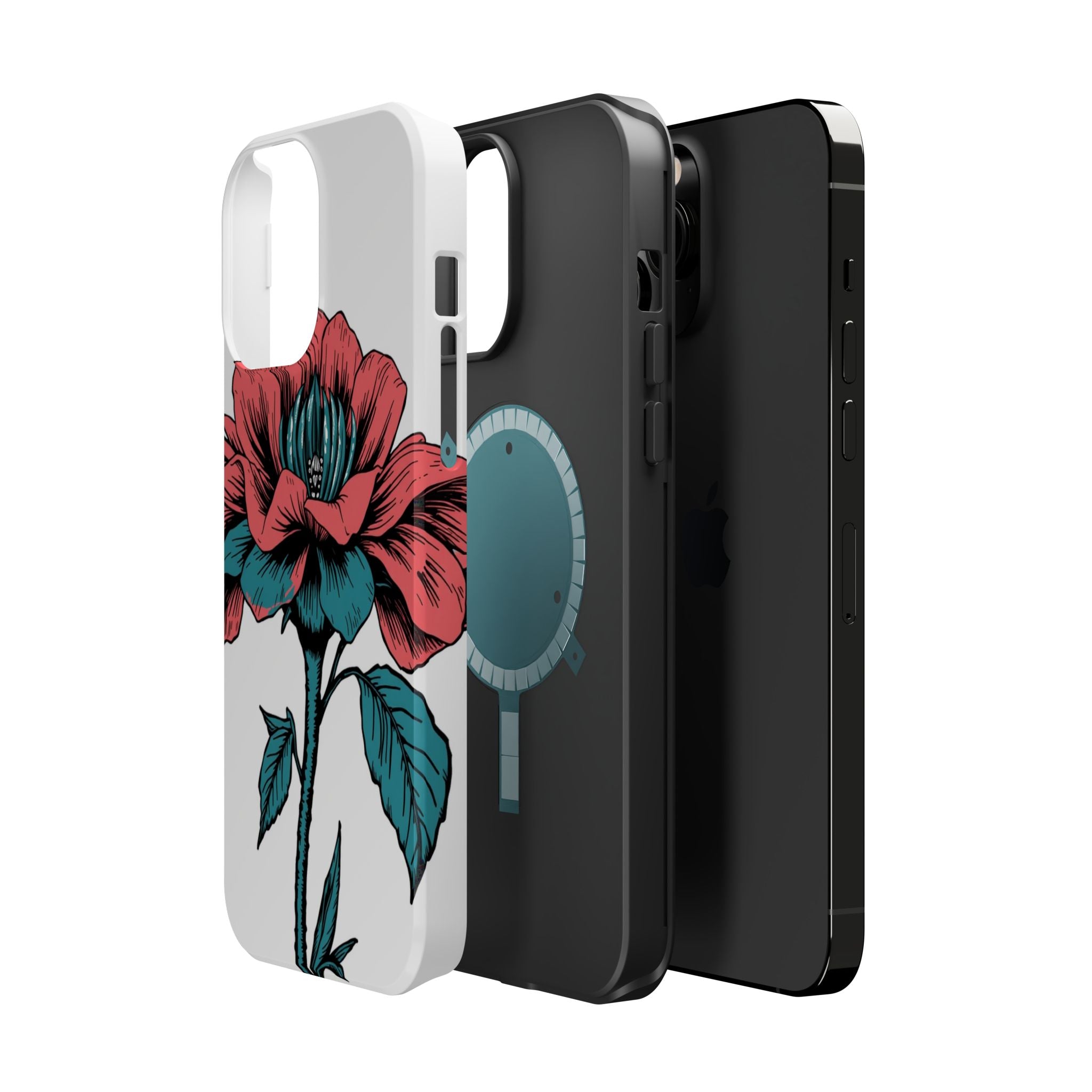 iPhone Garden Party Bloom Dark Gothic Ink Slim Snap Case · iPhone Case