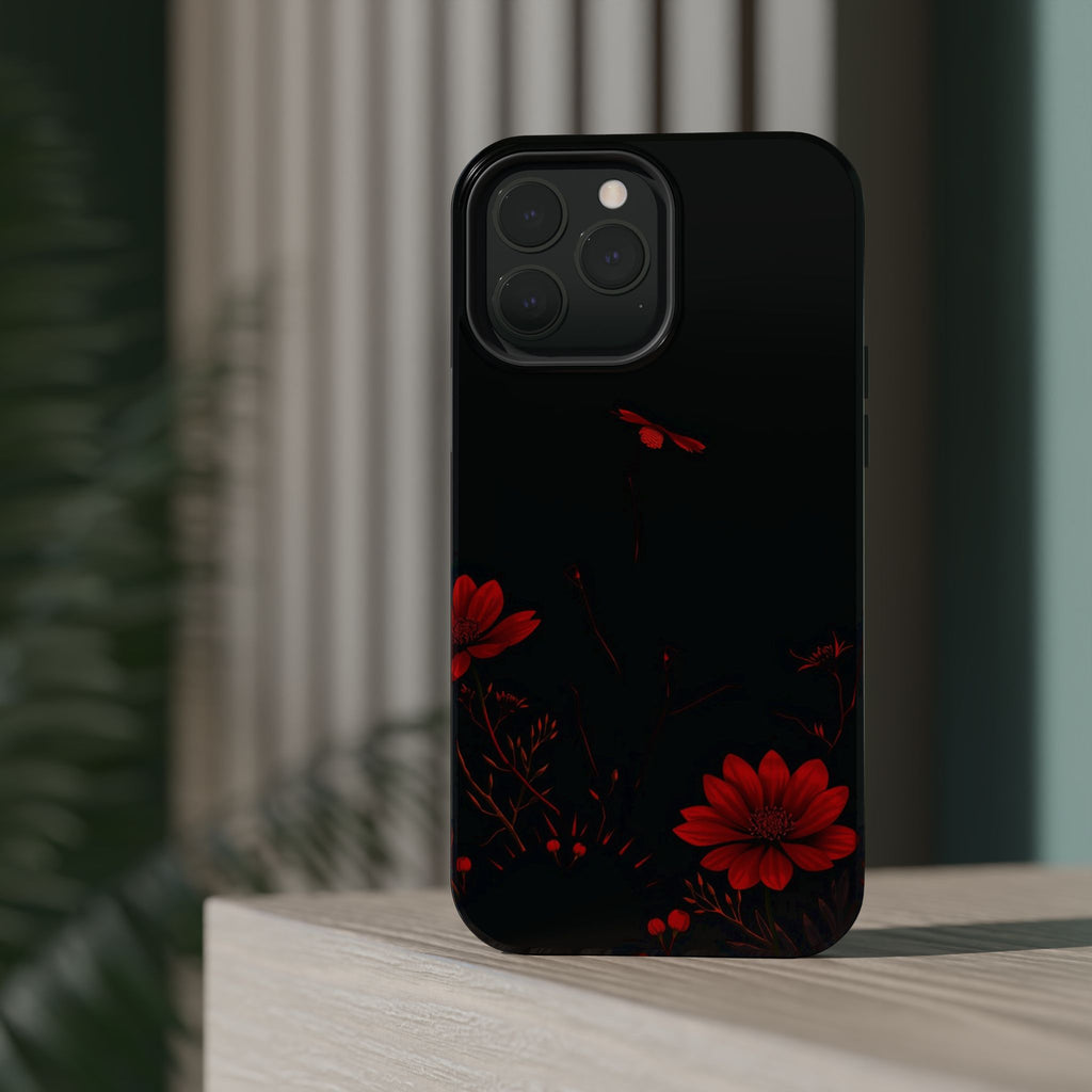 iPhone Black And Crimson Desert Flower Slim Everyday Designer Case · iPhone Case