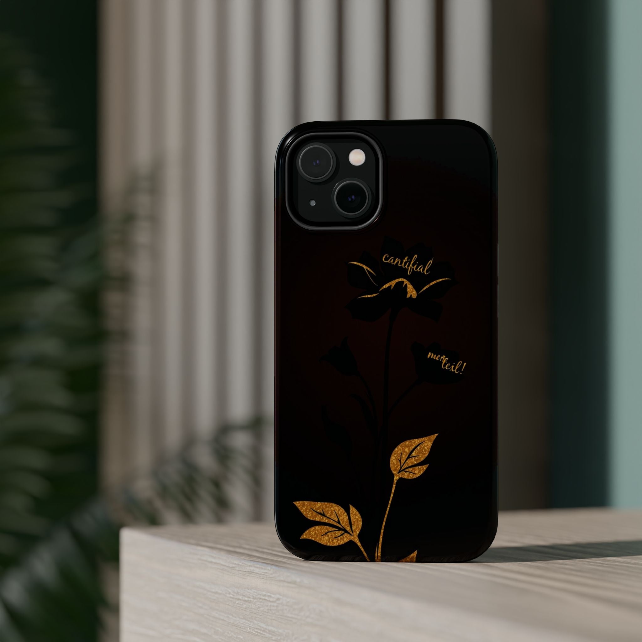 iPhone Earthy Floral Silhouette Design Slim Everyday Designer Case · iPhone Case