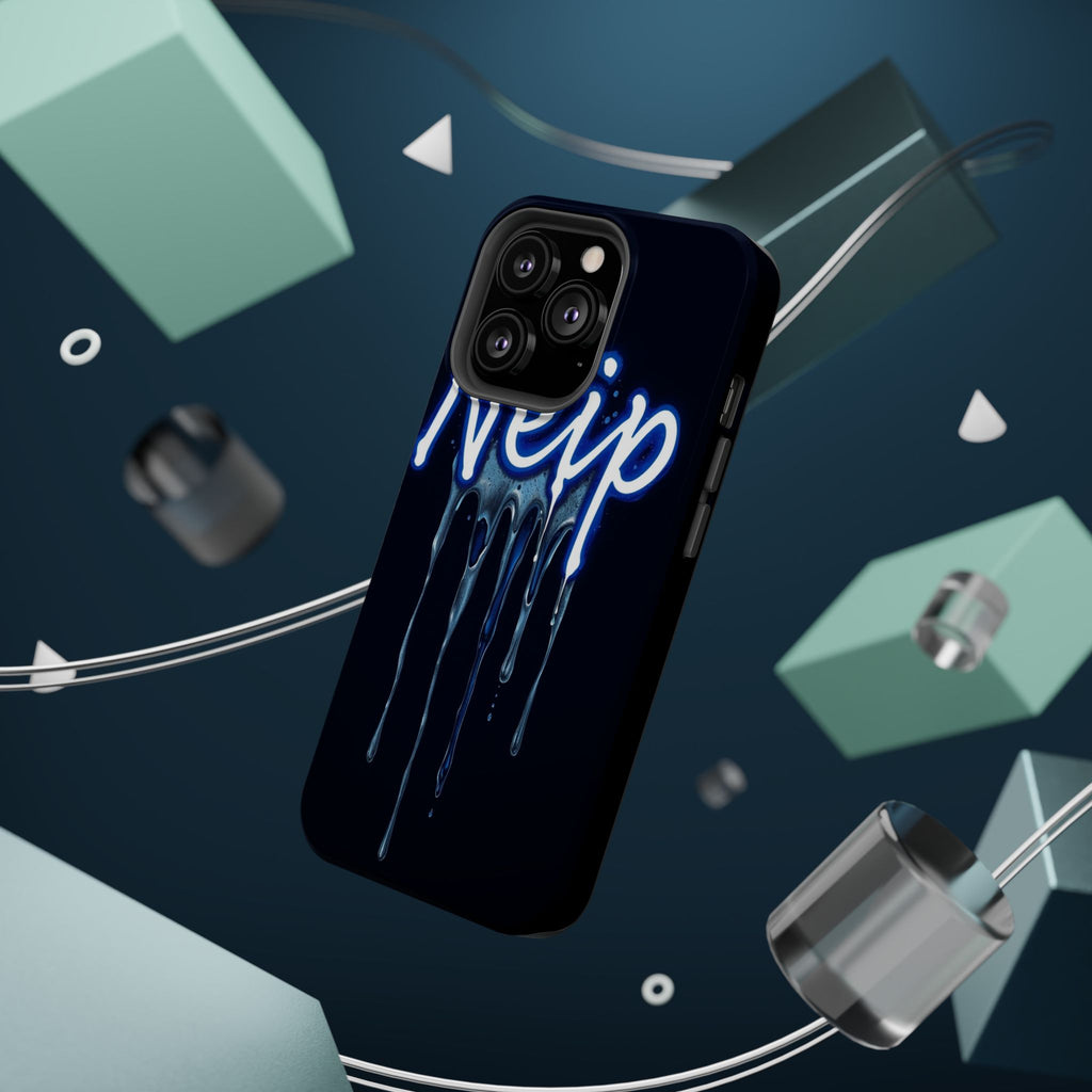 iPhone Midnight Blue And Silver Neon Drip Slim iPhone Everyday Designer · iPhone