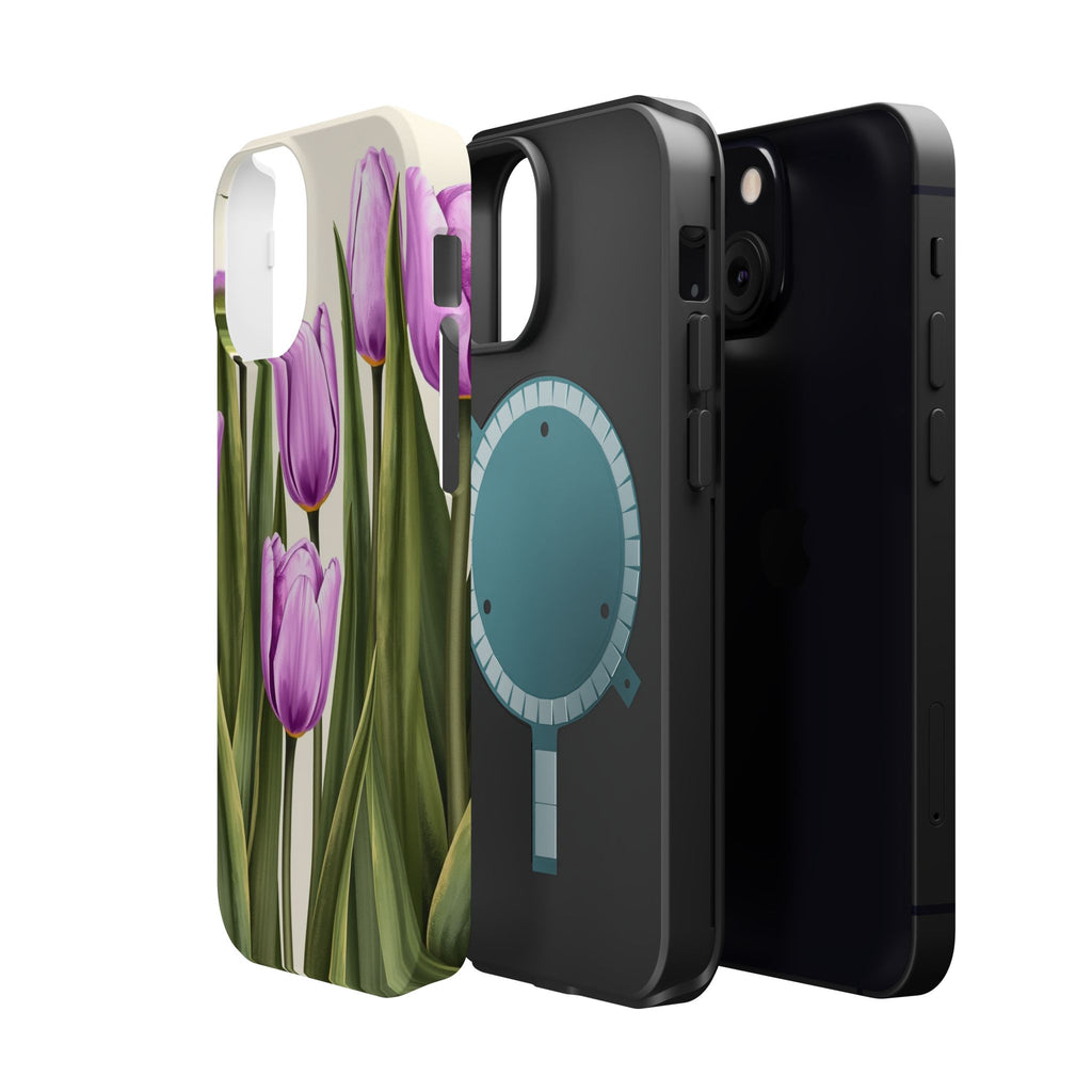 iPhone Tulip Row Electric Art 14 Bold Modern Everyday Snap Case · iPhone Case