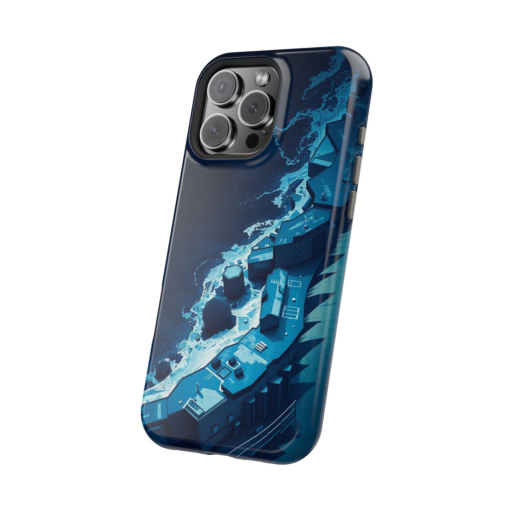 iPhone Midnight Blue And Silver Shoreline Aerial Clean iPhone Minimal · iPhone C