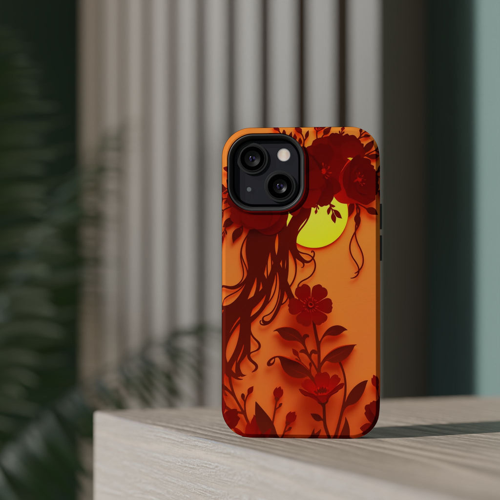 iPhone Sunset Amber And Peach Floral Crown Slim iPhone Everyday · iPhone Case