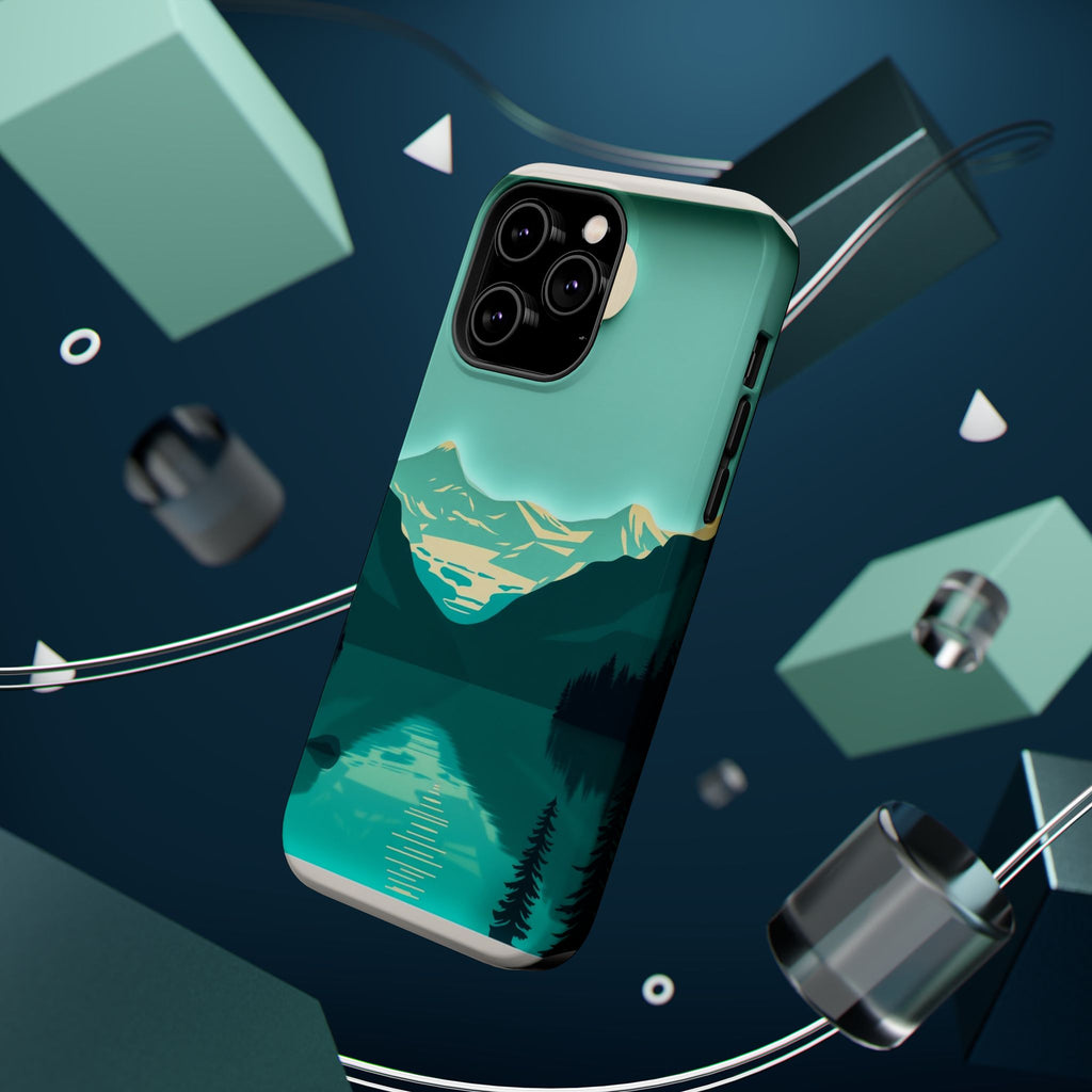 iPhone Glacier Lake Paper Cut Art Bold Modern Everyday Snap Case · iPhone Case