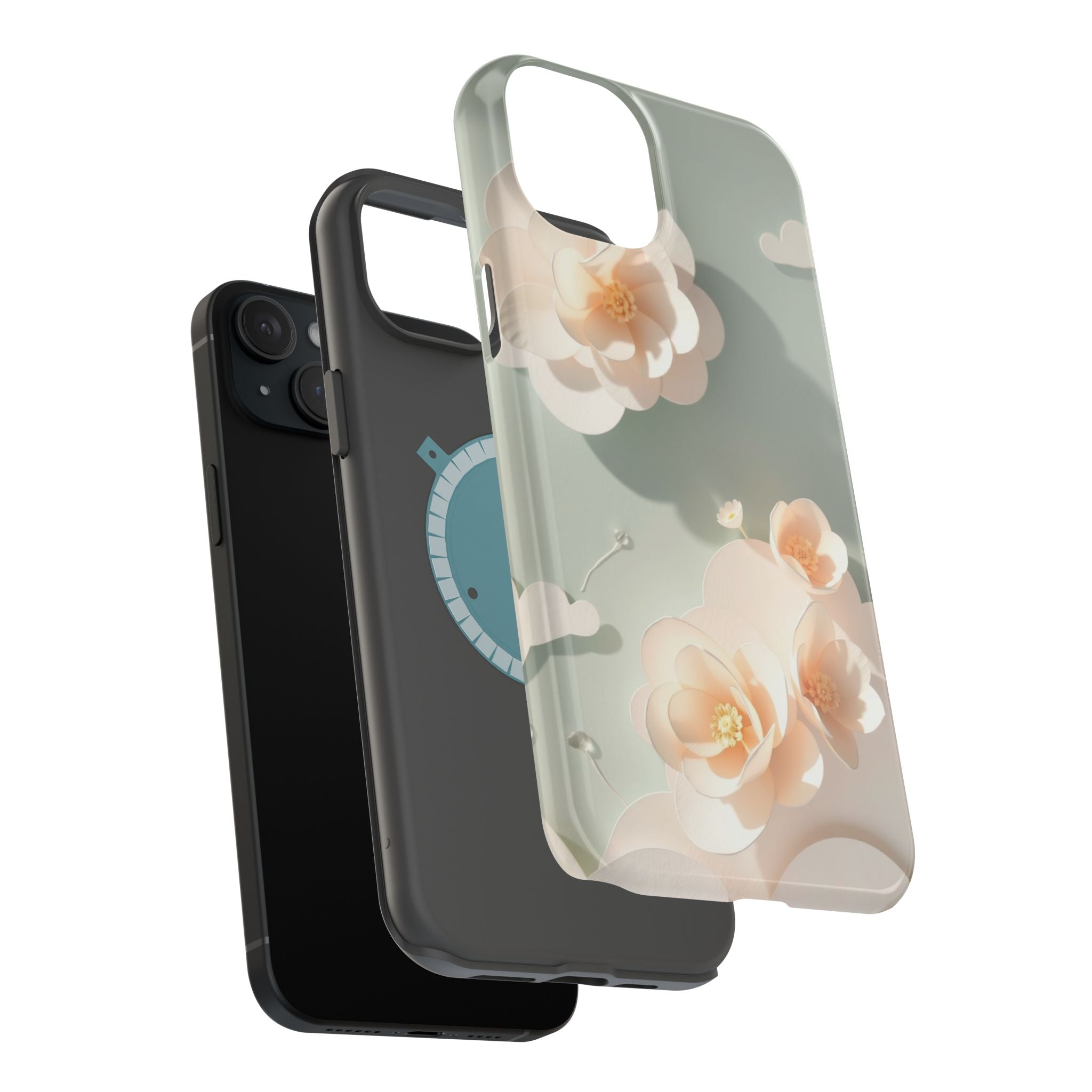 iPhone Sage And Ivory Pastel Floral Cloud Slim iPhone Everyday Designer · iPhone