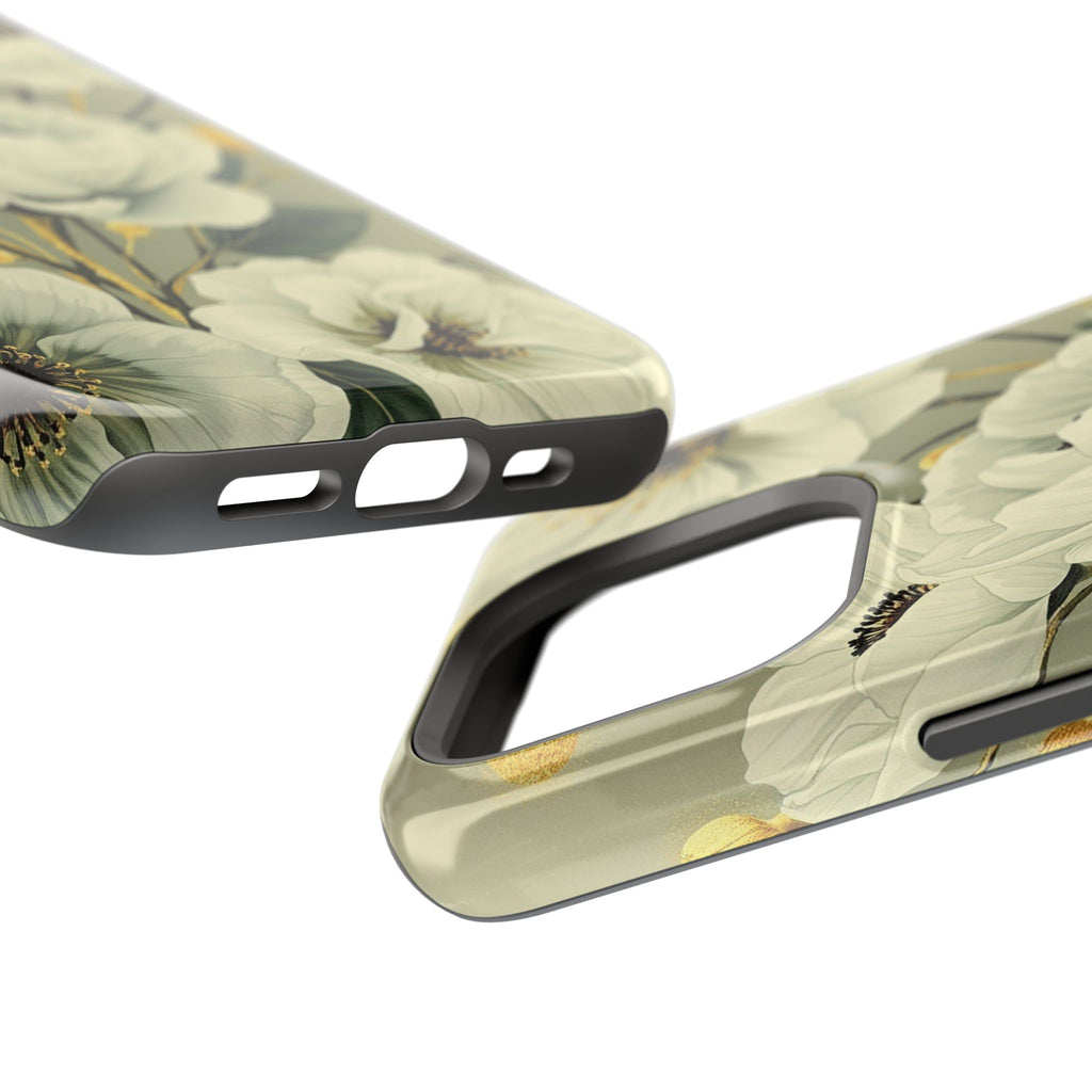 iPhone Sage And Ivory Floral Ink Wash Slim Everyday iPhone 14 Designer · iPhone