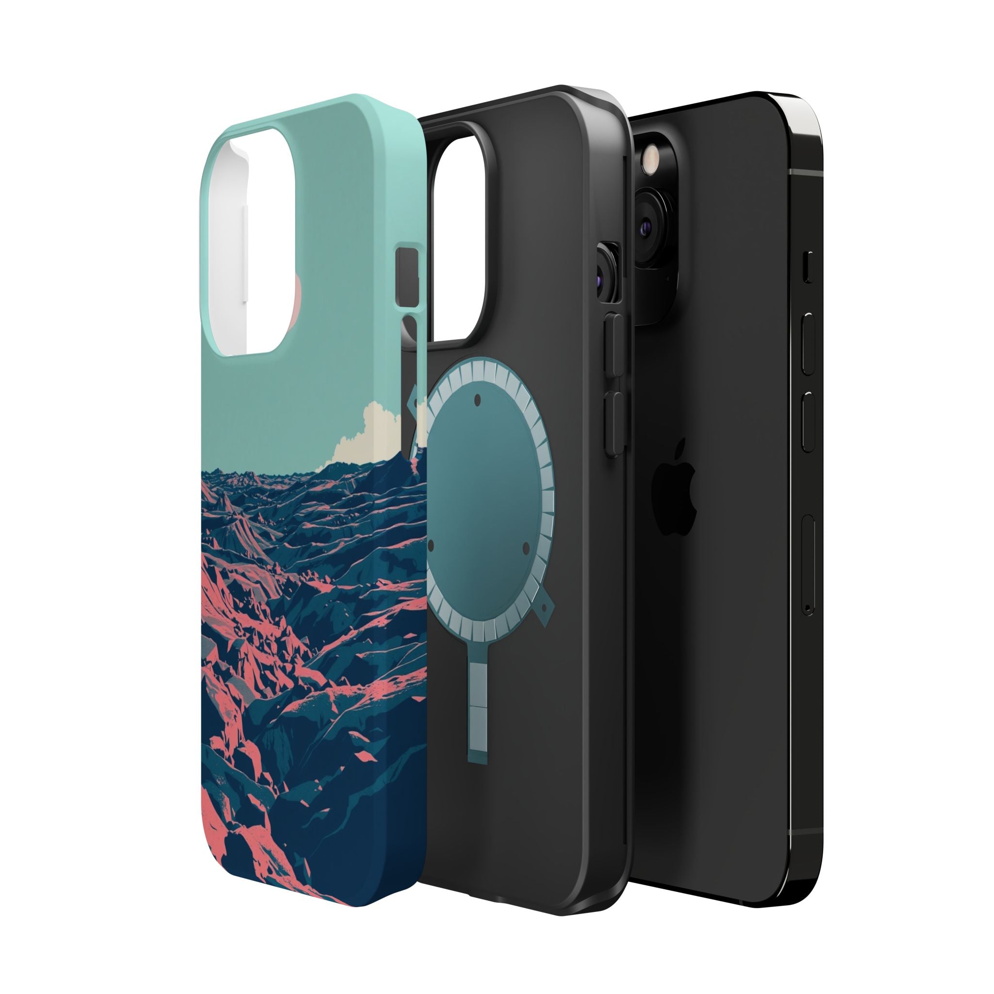 iPhone Mint And Blush Lava Field Bold Modern Everyday Snap Case · iPhone Case