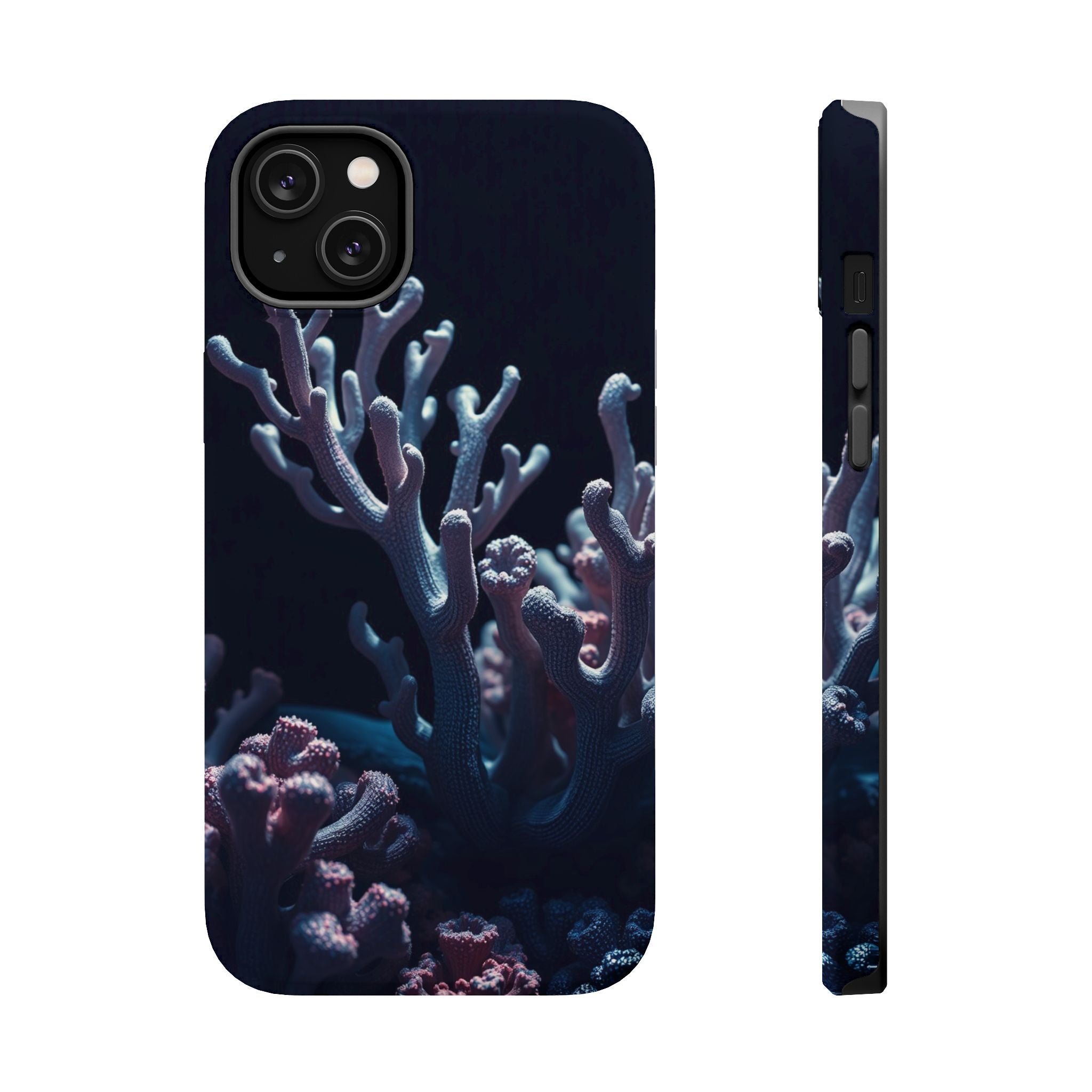 iPhone Midnight Blue And Silver Coral Reef Life Soft iPhone Finish · iPhone Case