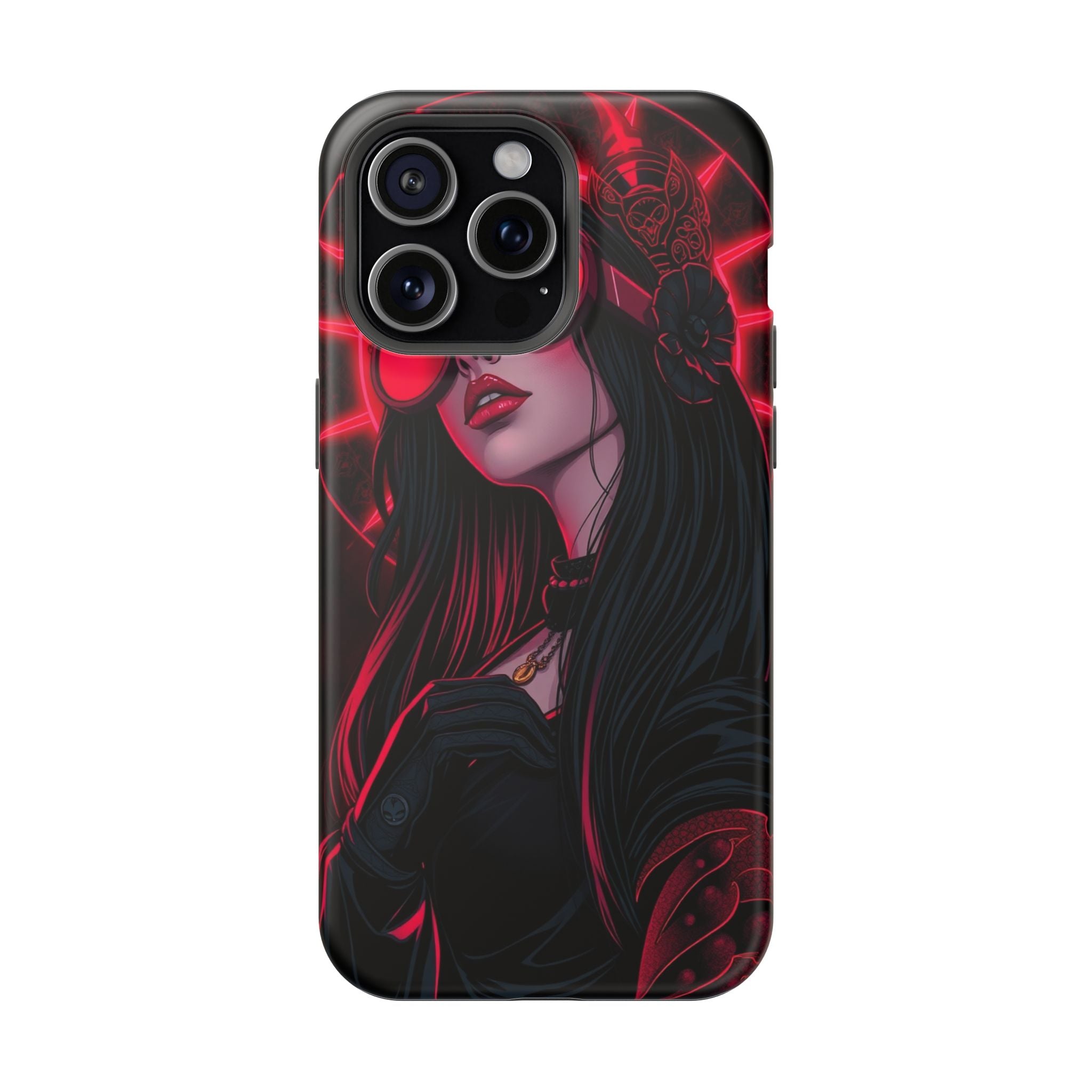 iPhone Black And Crimson Art Nouveau Female Slim Everyday Designer Case · iPhone