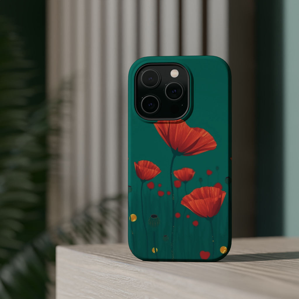 iPhone Earthy Poppy Field Design Bold Modern Everyday Snap Case · iPhone Case