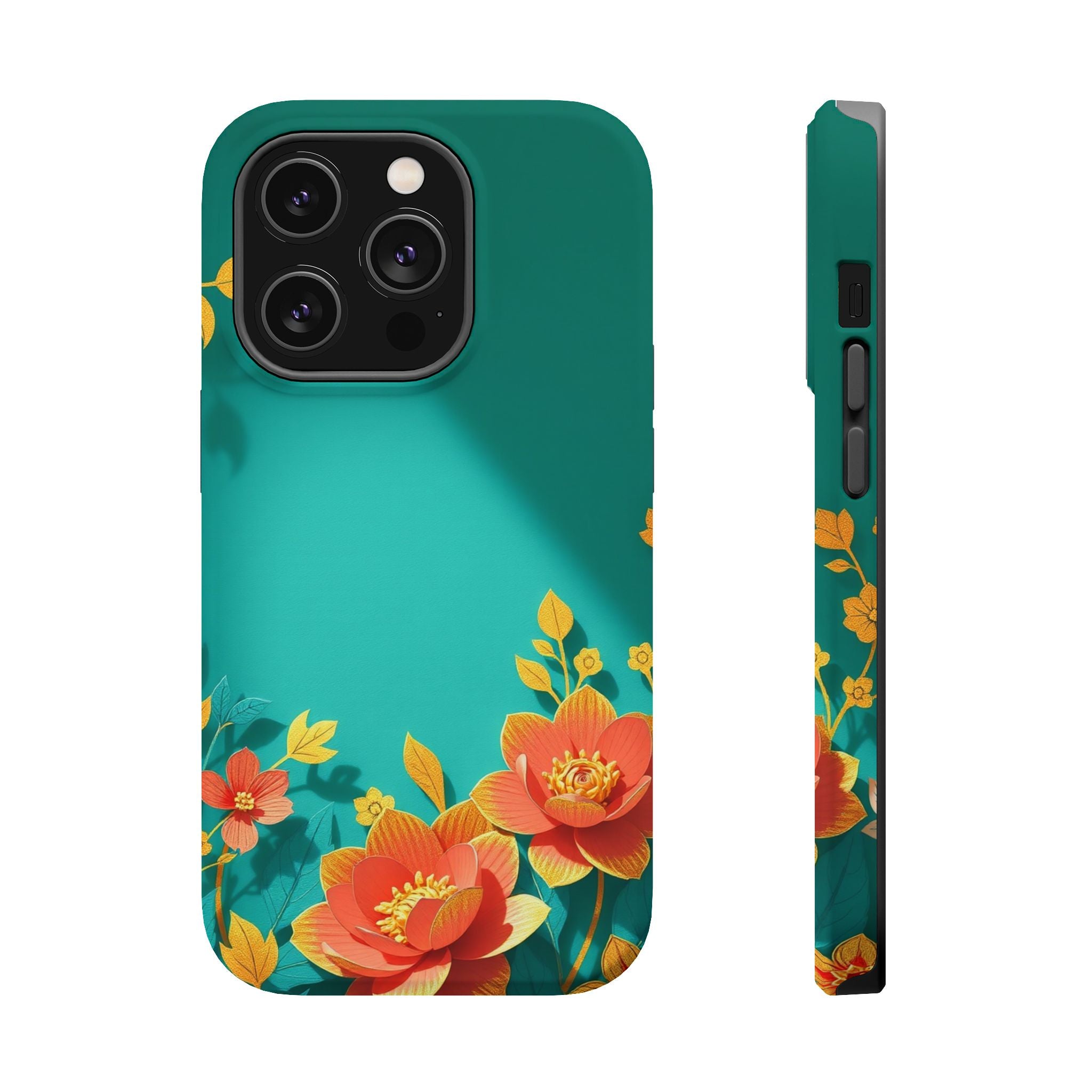 iPhone Floral Gold Foil Paper Cut Art Slim Everyday Designer Case · iPhone Case