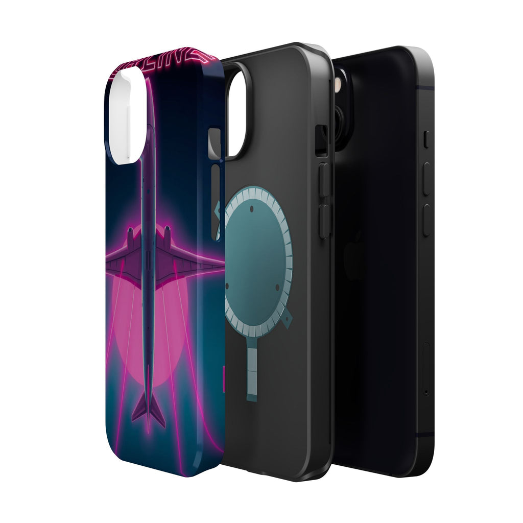iPhone Cyan And Magenta Retro Airline Poster Slim Everyday Designer Case · iPhon