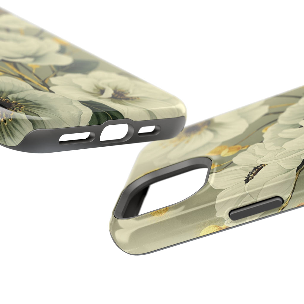 iPhone Sage And Ivory Floral Ink Wash Slim Everyday iPhone 14 Designer · iPhone