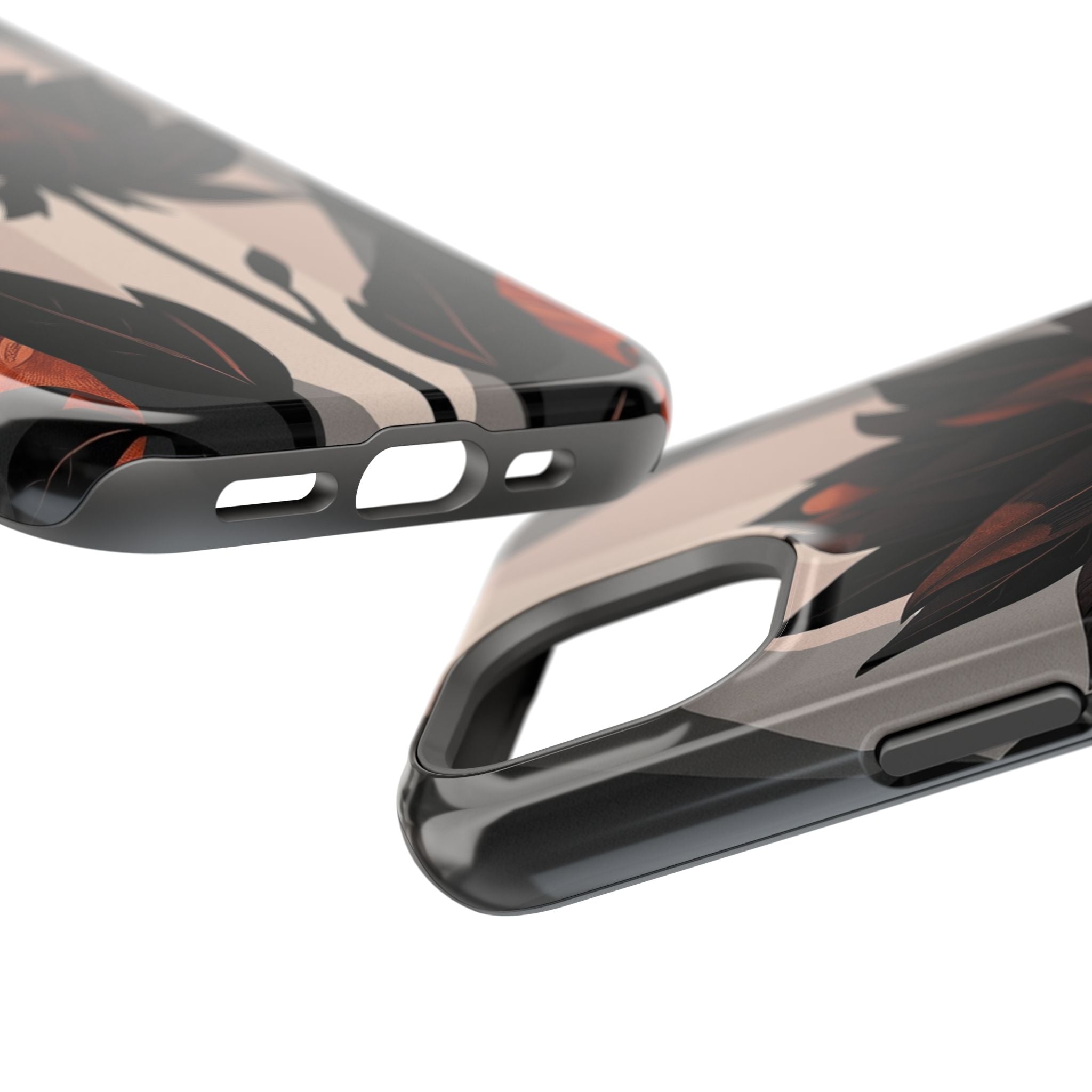 iPhone Charcoal And Copper Floral Silhouette Slim iPhone Everyday · iPhone Case