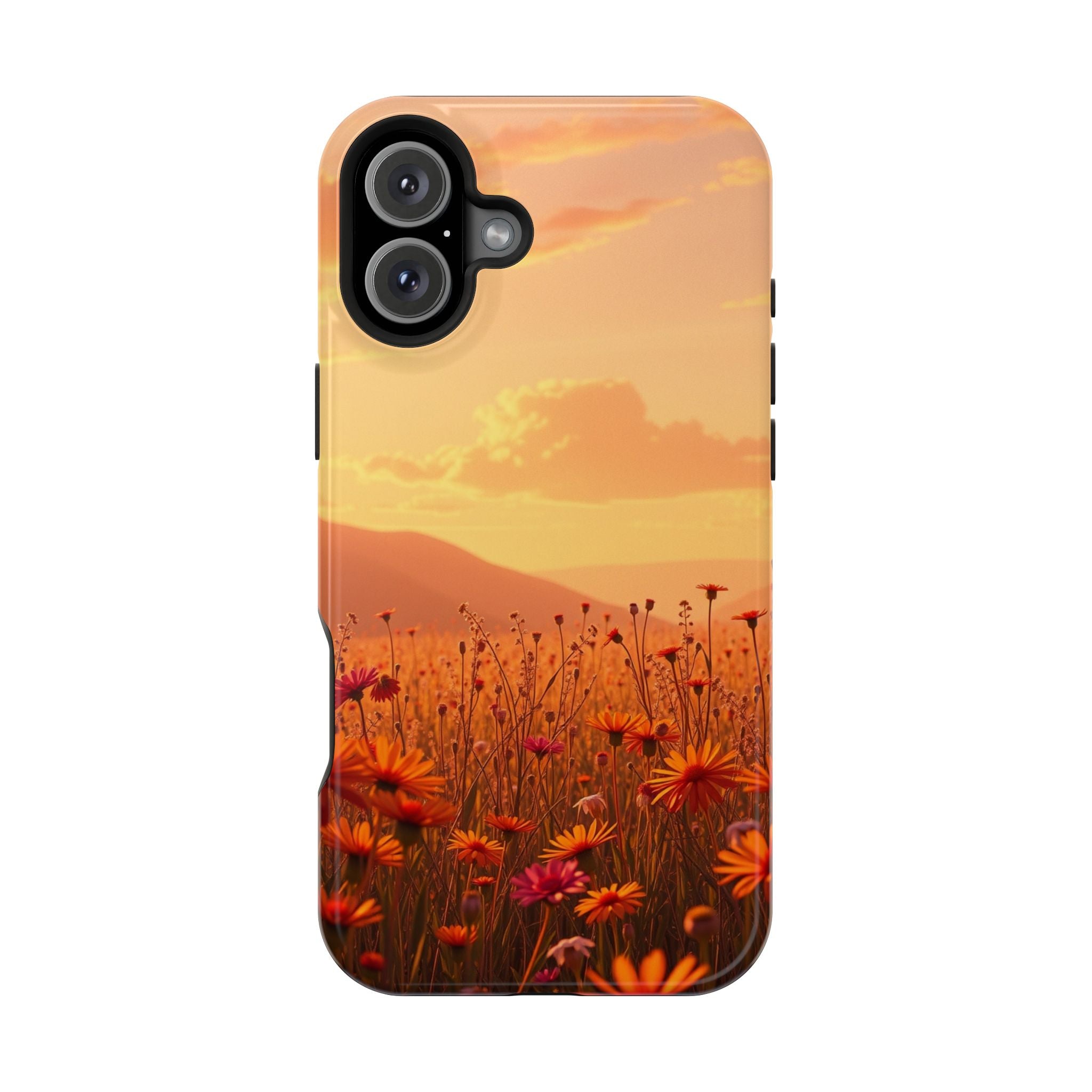 iPhone Sunset Amber And Peach Wildflower Field Soft iPhone Finish · iPhone Case