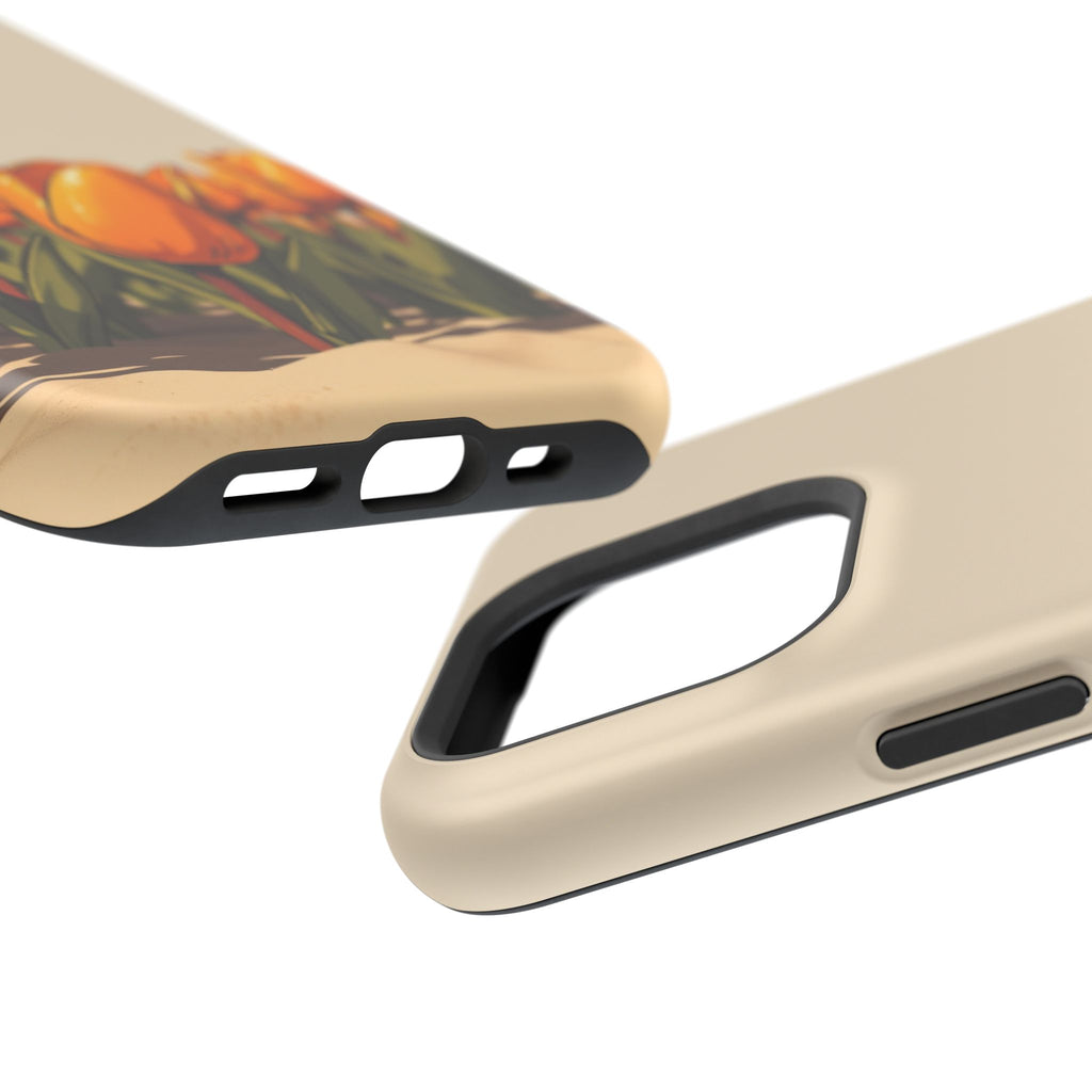 iPhone Burnt Orange And Sand Tulip Row Slim Everyday Designer Case · iPhone Case