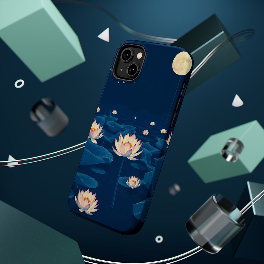 iPhone Midnight Blue And Silver Lotus Pond Slim iPhone Everyday · iPhone Case
