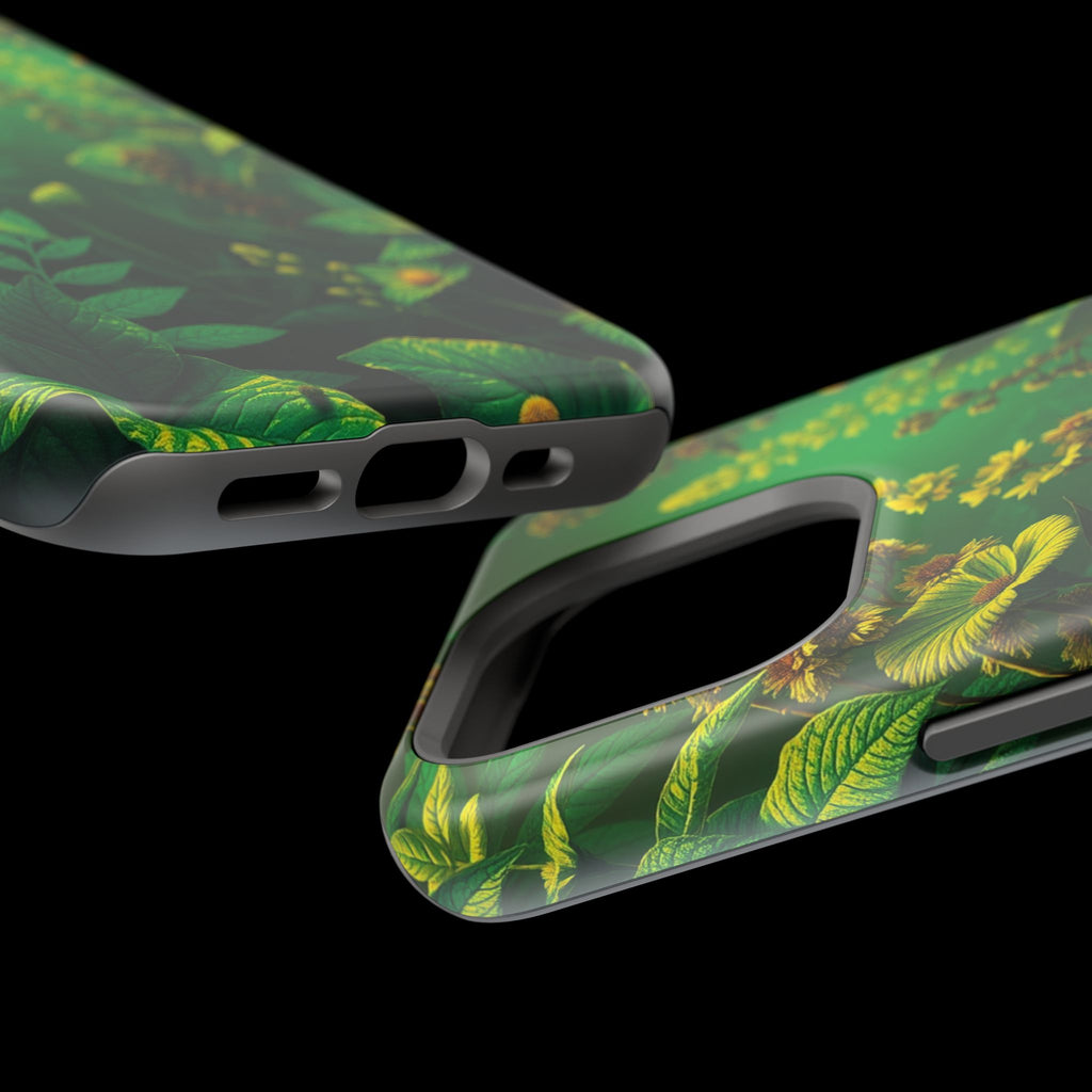 iPhone Emerald Green And Gold Vintage Botanicals Print Slim Snap Case · iPhone C