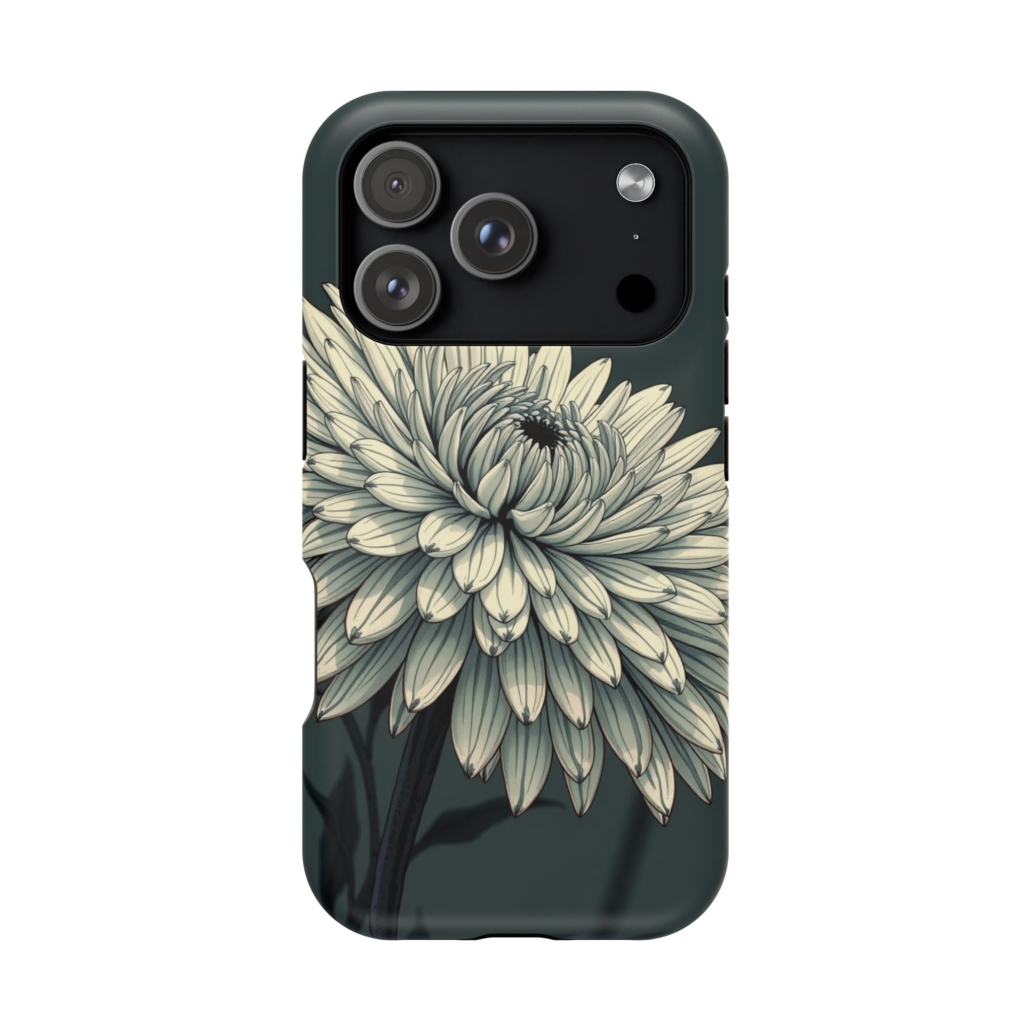 iPhone Chrysanthemum Classic Dark Gothic Ink Carry Case Slim Snap Case · iPhone