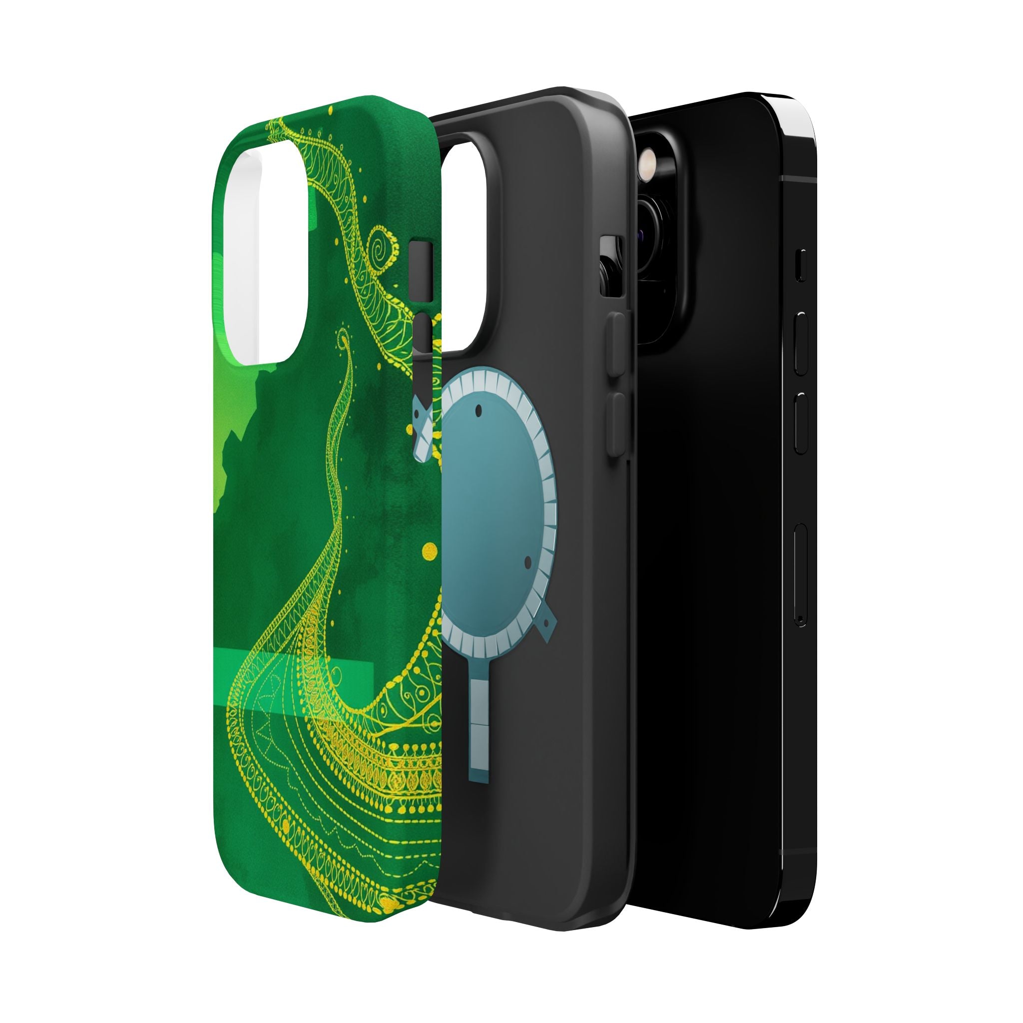 iPhone Emerald Green And Gold Zentangle Flow Slim iPhone Everyday · iPhone Case
