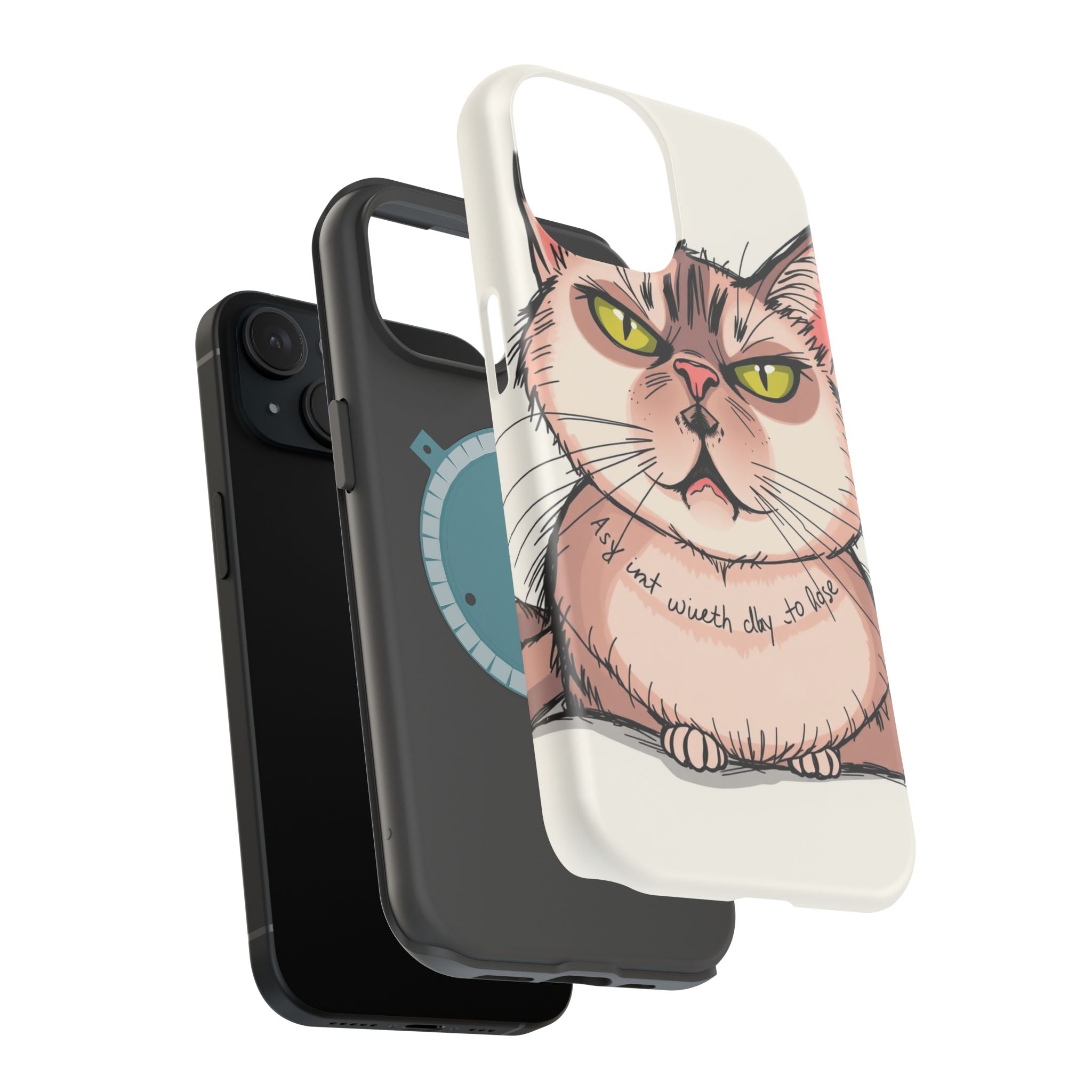 iPhone Sarcastic Cat Verdict Hand-Drawn Sketch Soft Finish Everyday Case · iPhon