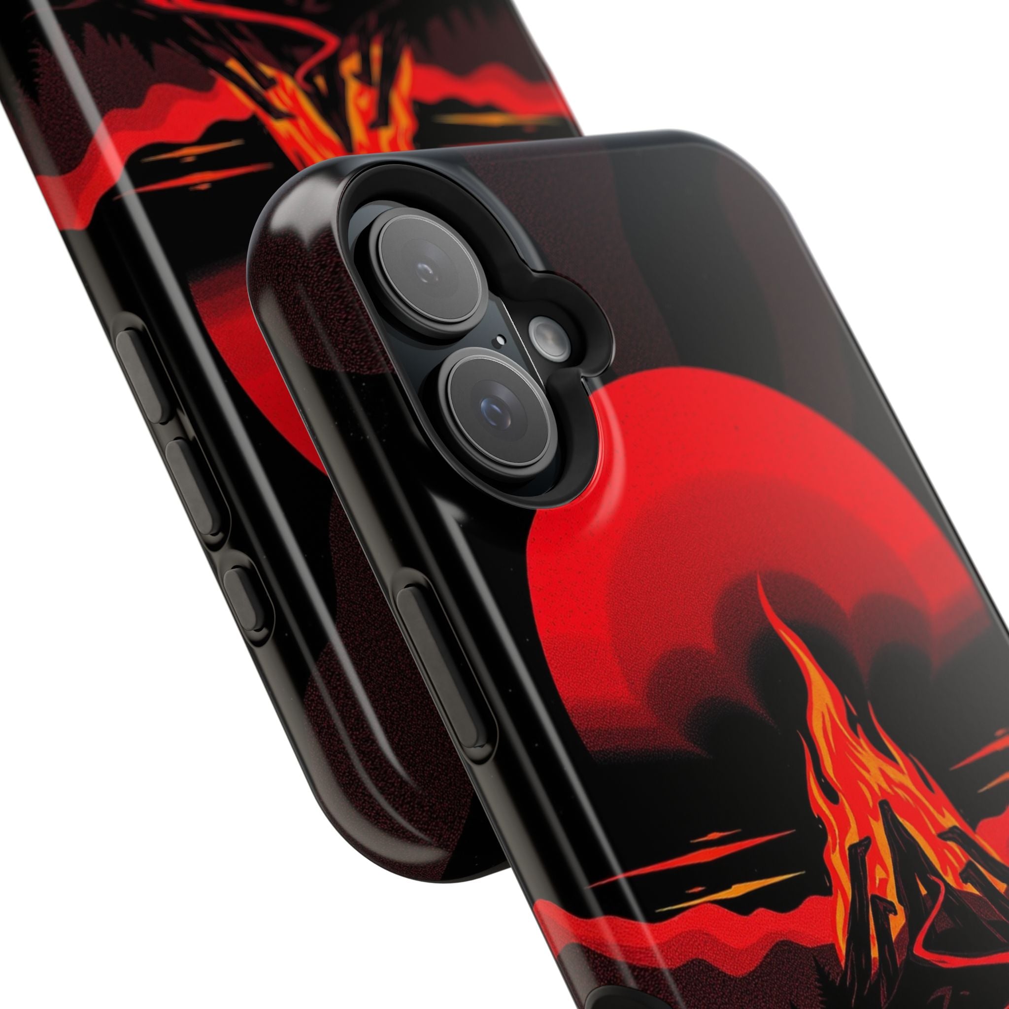 iPhone Black And Crimson Wildfire Glow Slim Everyday Designer Case · iPhone Case