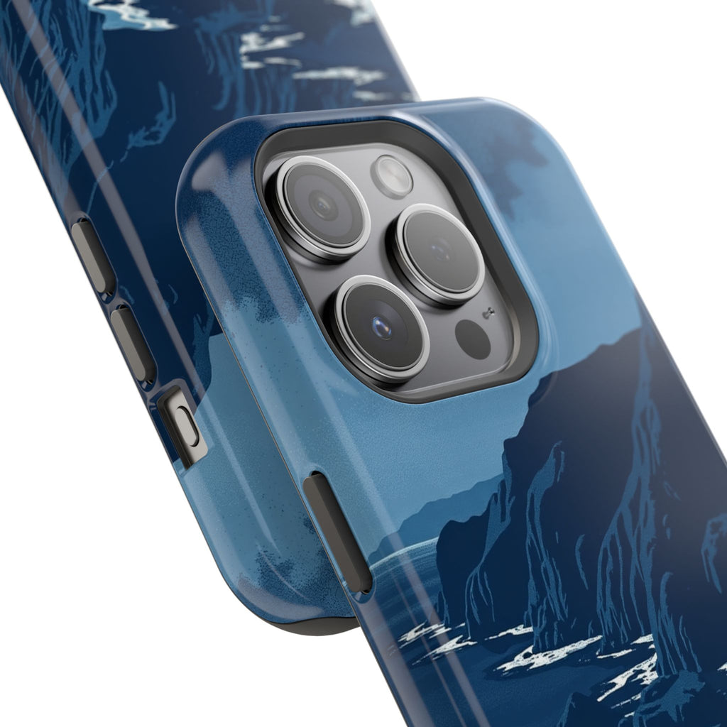 iPhone Midnight Blue And Silver Hibiscus Coast Carry Case Slim Snap Case · iPhon